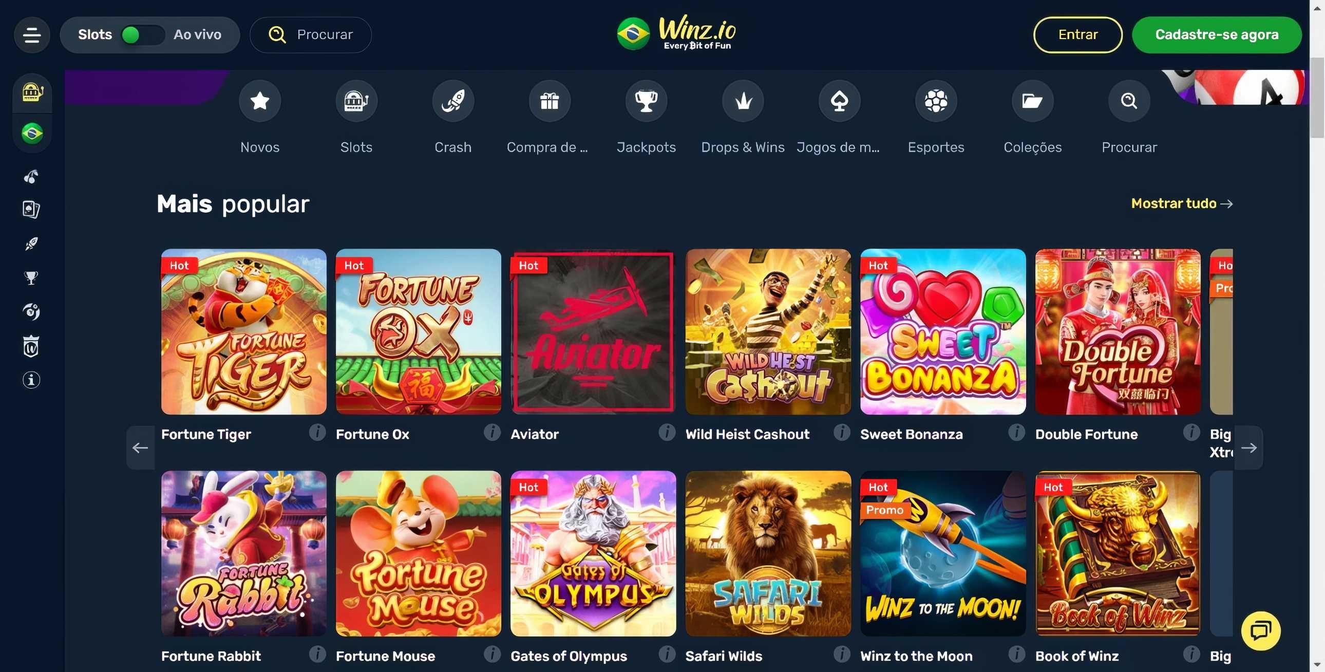 Winz.io desktop screenshot 1