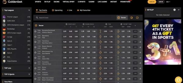 goldenbet casino desktop home