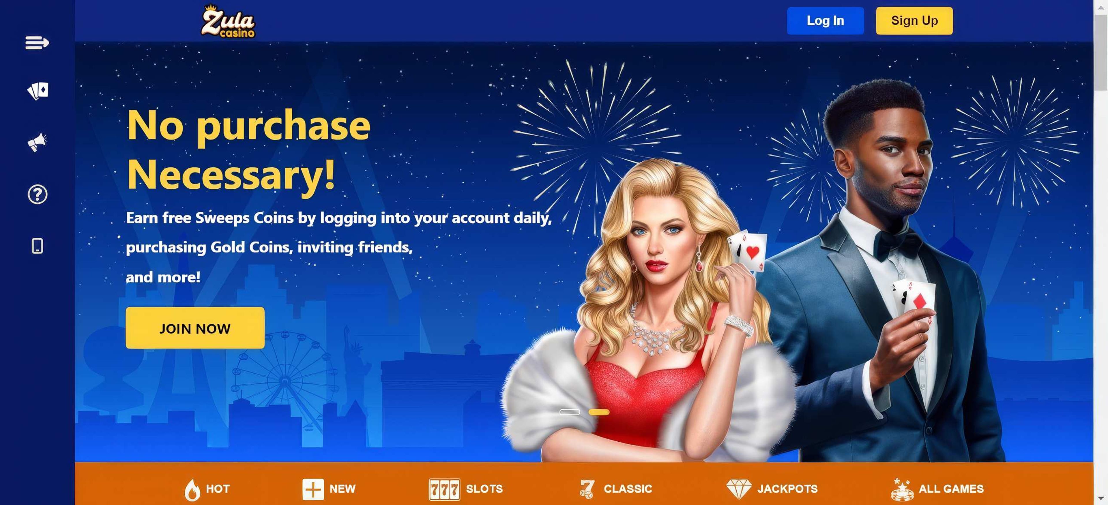 Zula Casino desktop screenshot 1