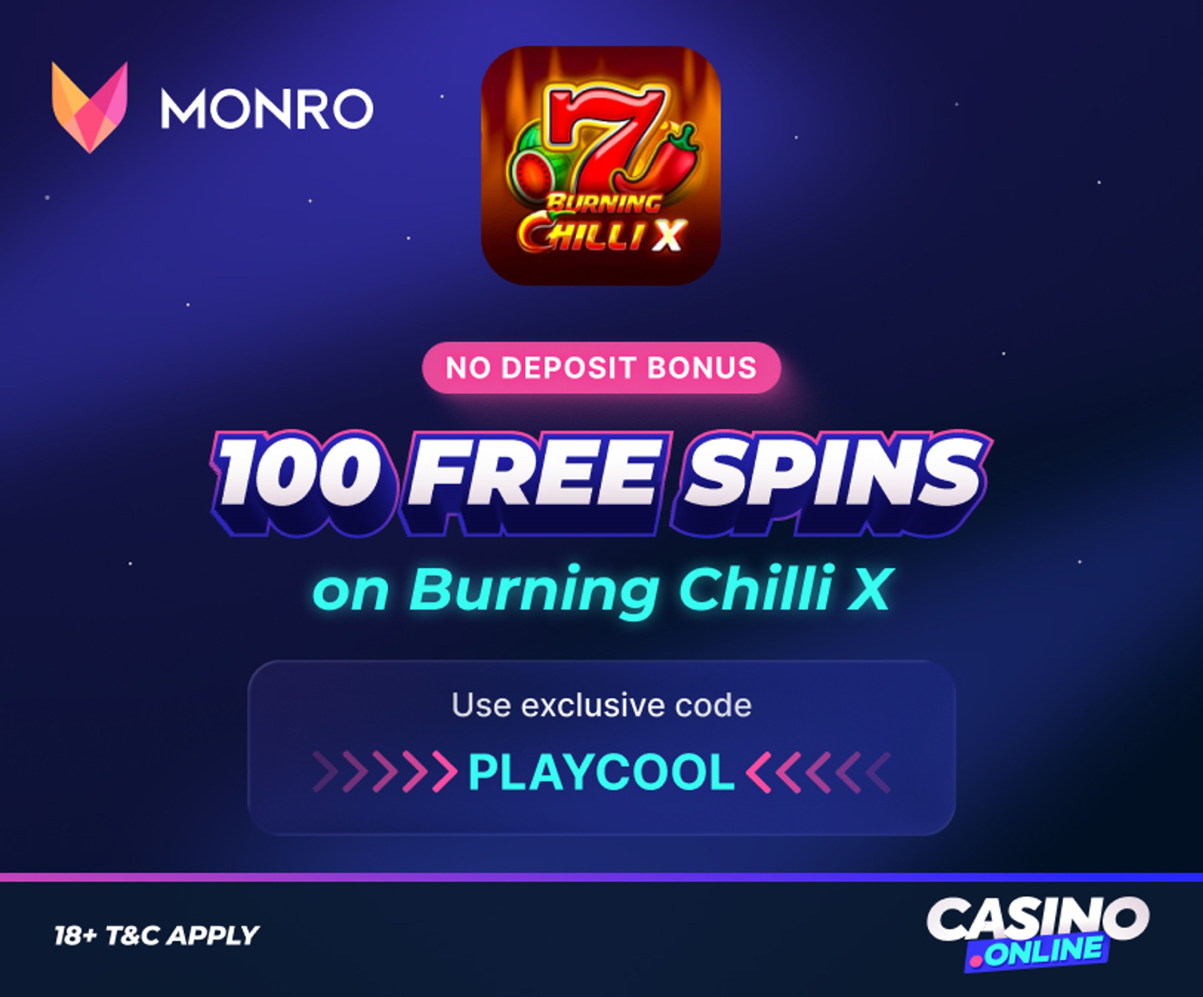 Monro Casino no deposit bonus offer