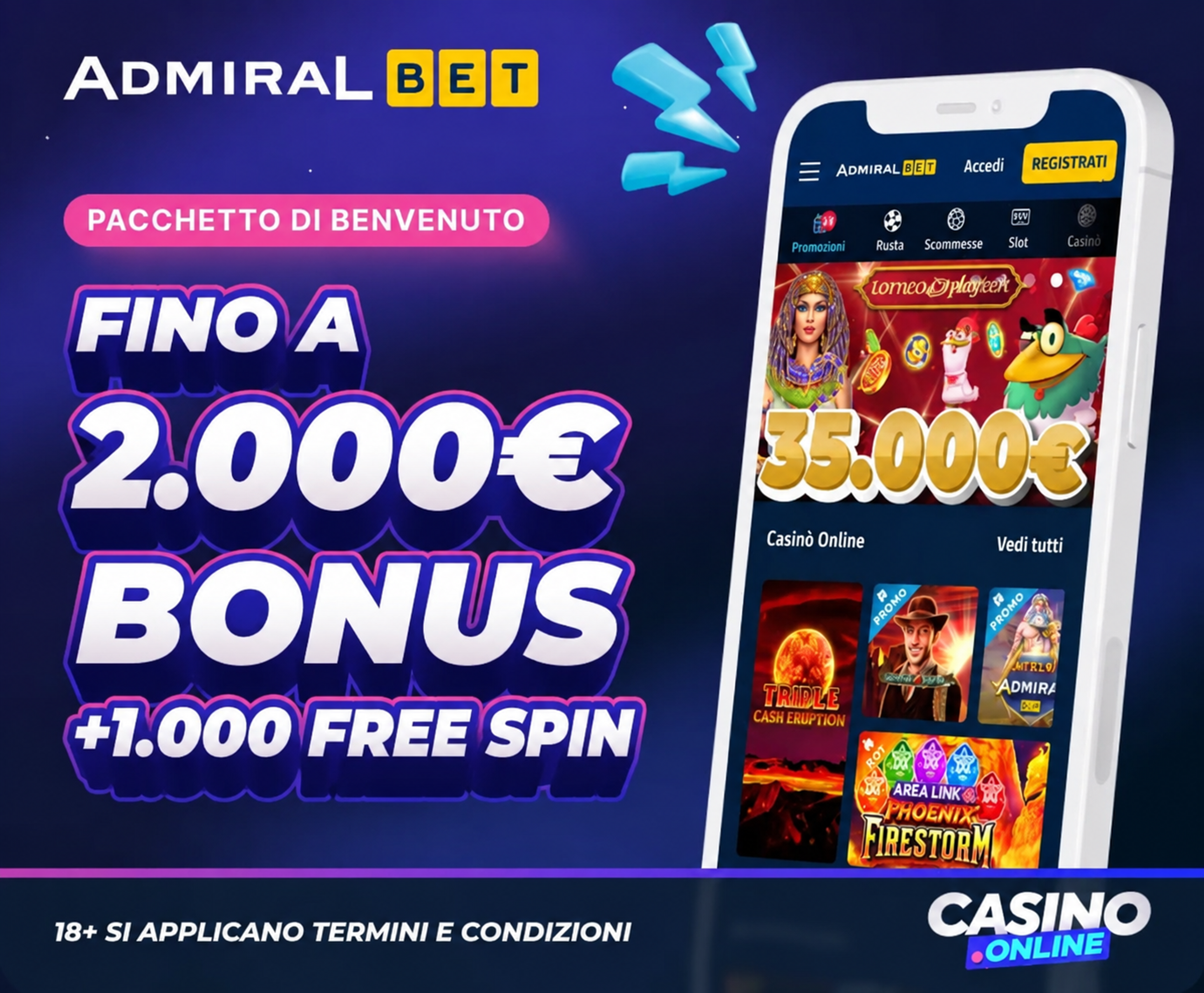 Admiralbet.it Casino Bonus senza Deposito