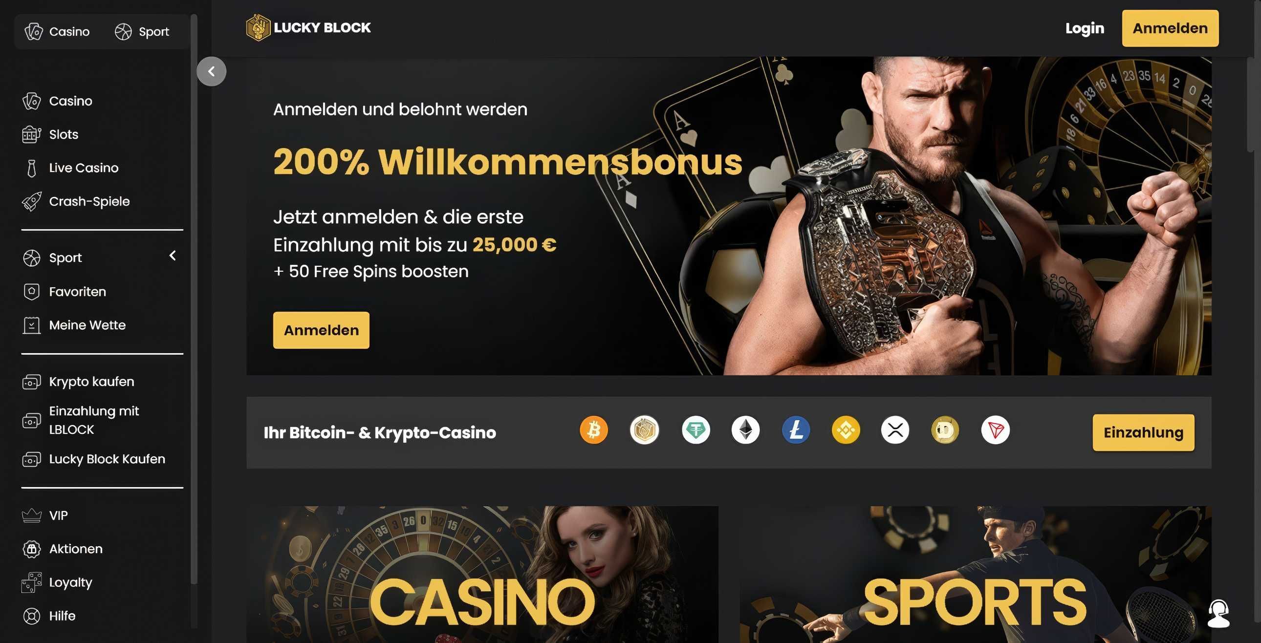 Lucky Block Casino desktop screenshot 1