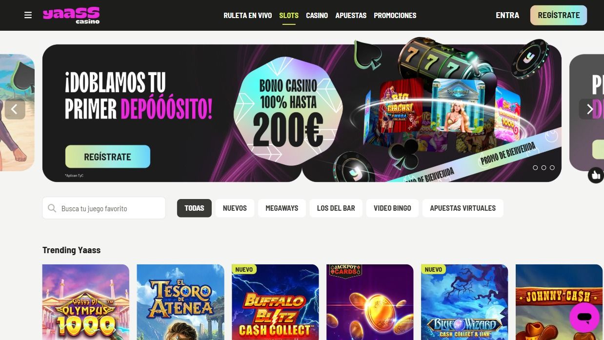 Yaass Casino desktop screenshot 1