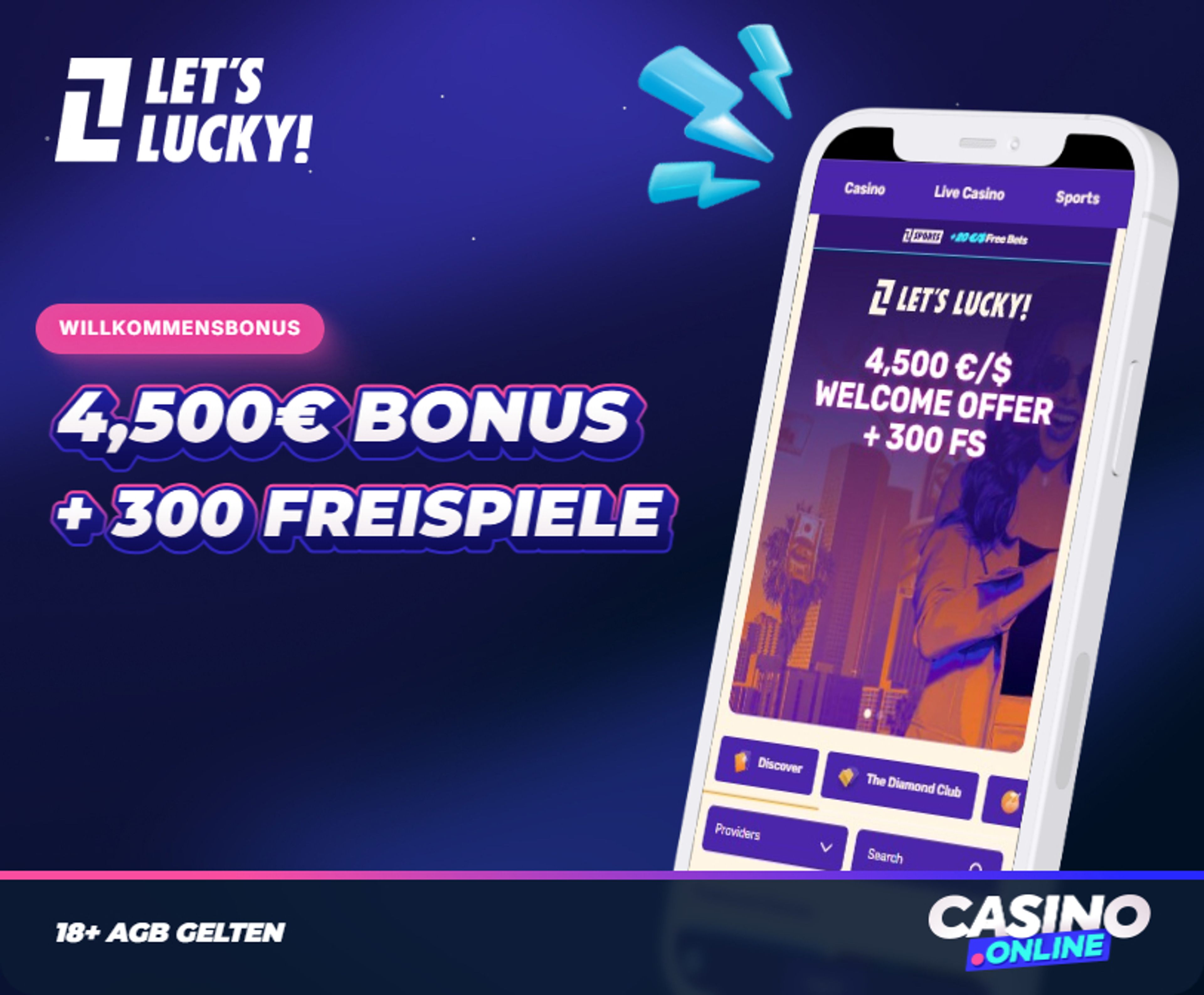 LetsLucky Casino Willkommensbonus