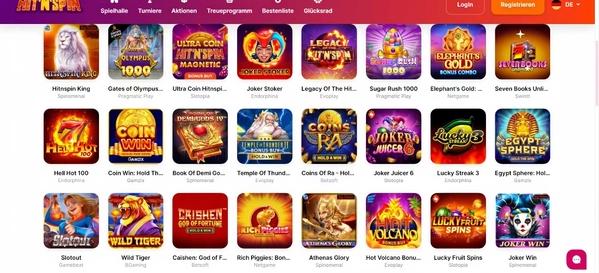 Hitnspin Desktop Home