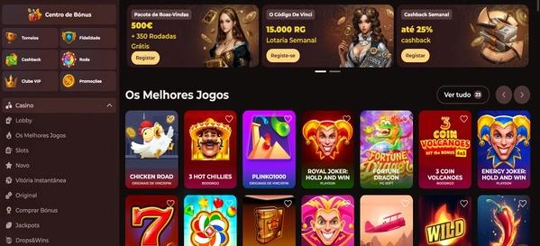 Vincispin lobby desktop