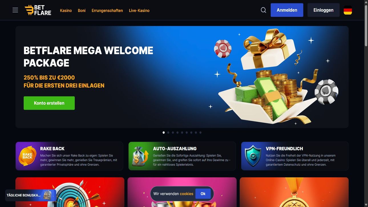 Betflare desktop screenshot 1