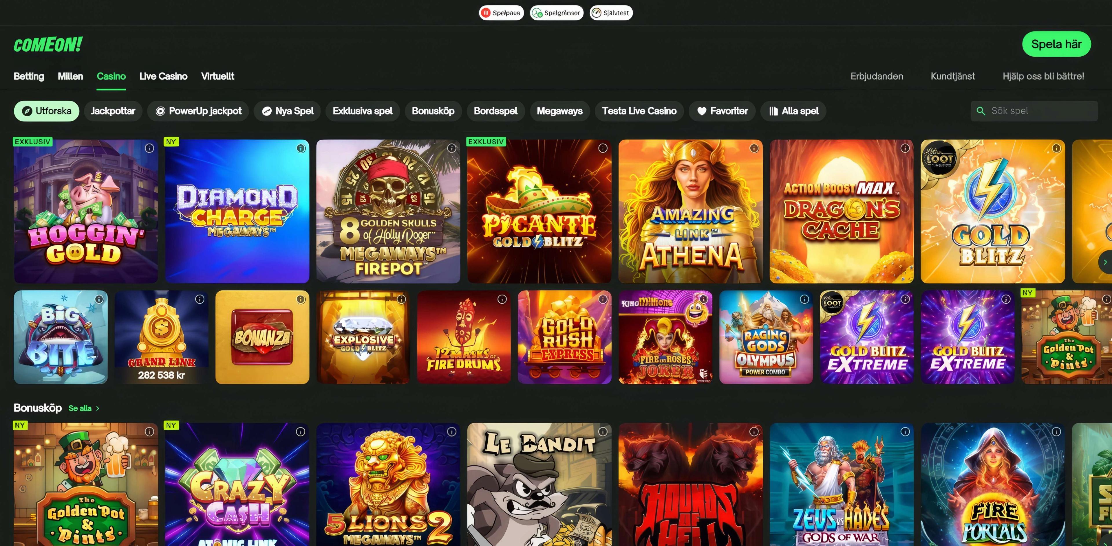 ComeOn desktop screenshot 2