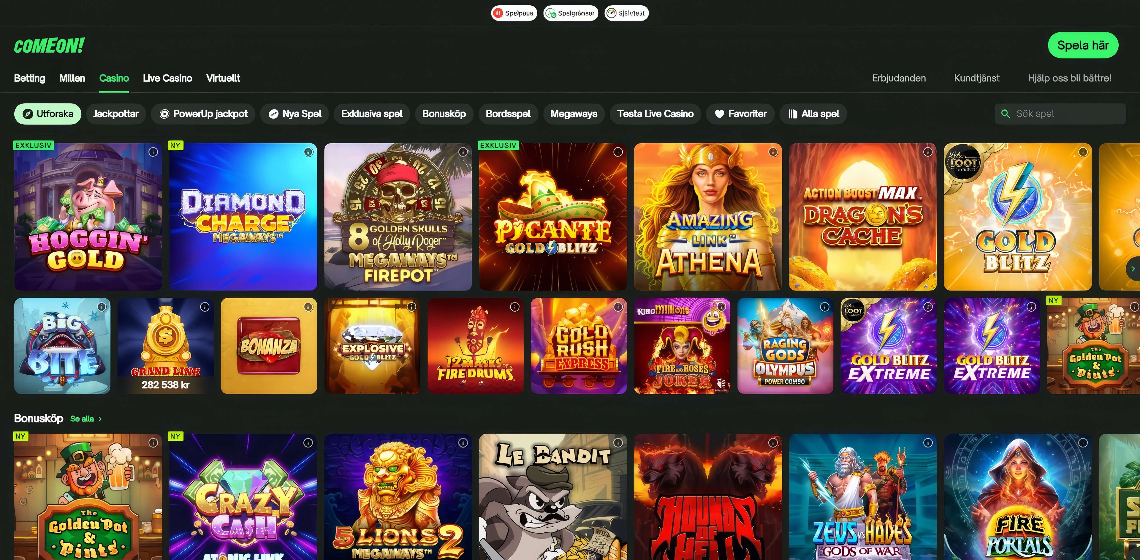 ComeOn desktop screenshot 2