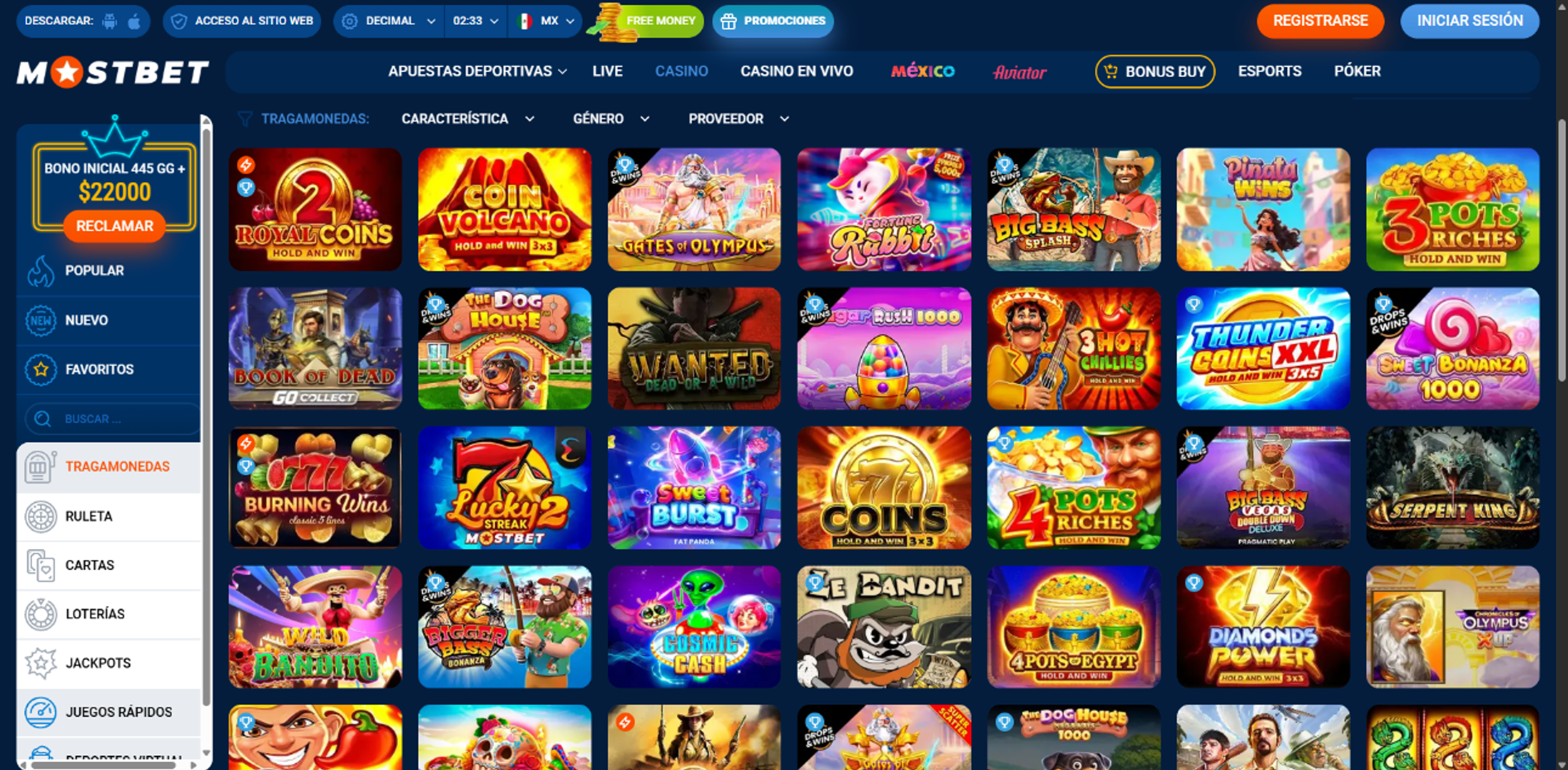 Mostbet desktop screenshot 1