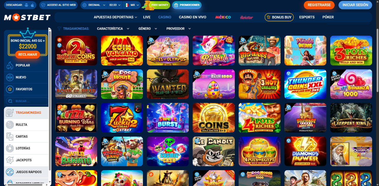Mostbet desktop screenshot 1