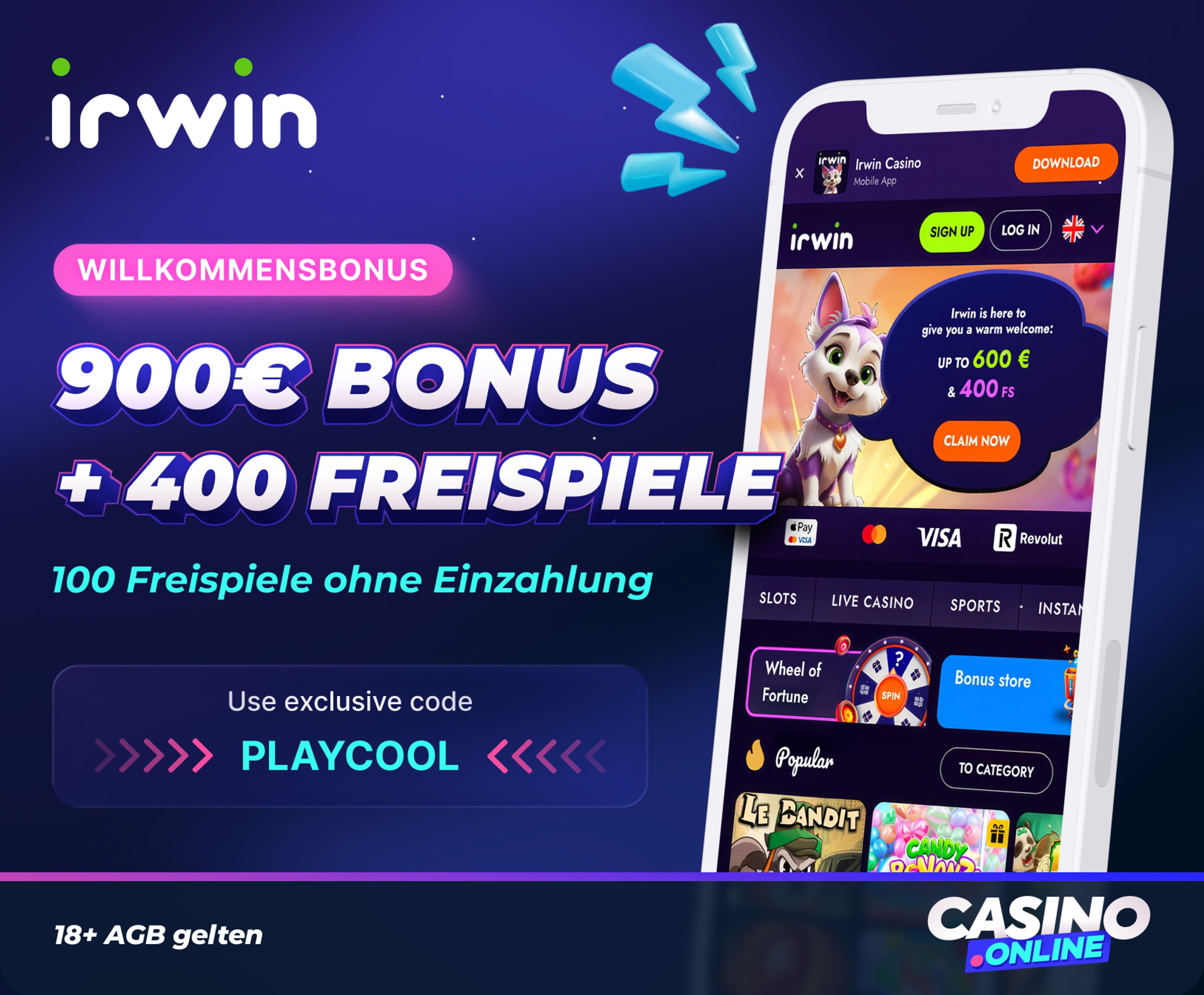 Irwin Casino Willkommensbonus