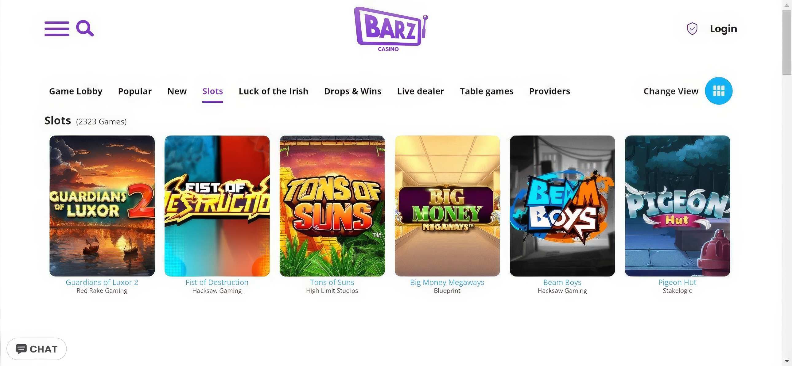 Barz Casino desktop screenshot 2