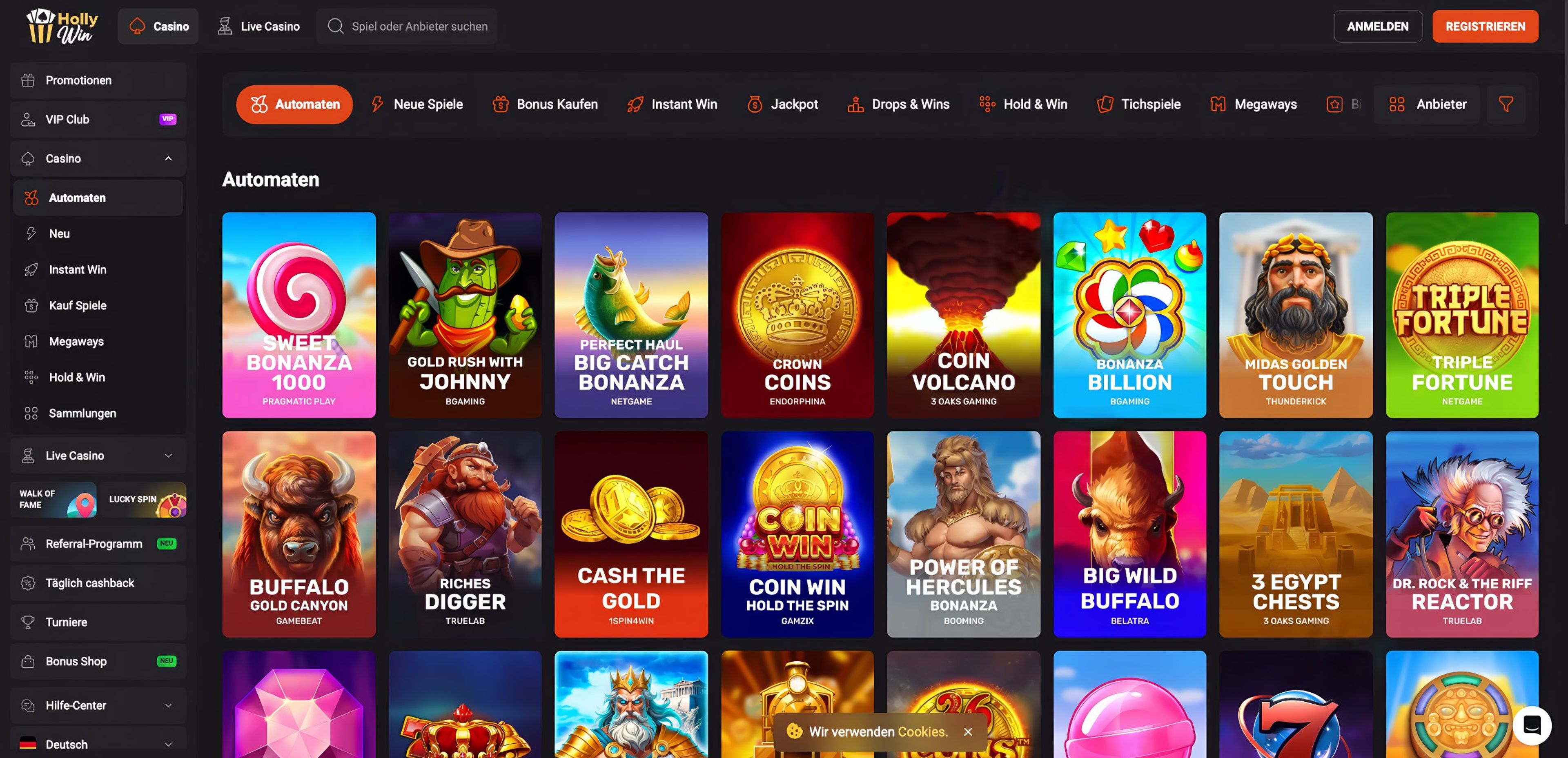 HollyWin Casino desktop screenshot 2