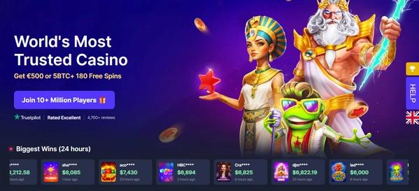 BitStarz Casino Homepage Desktop