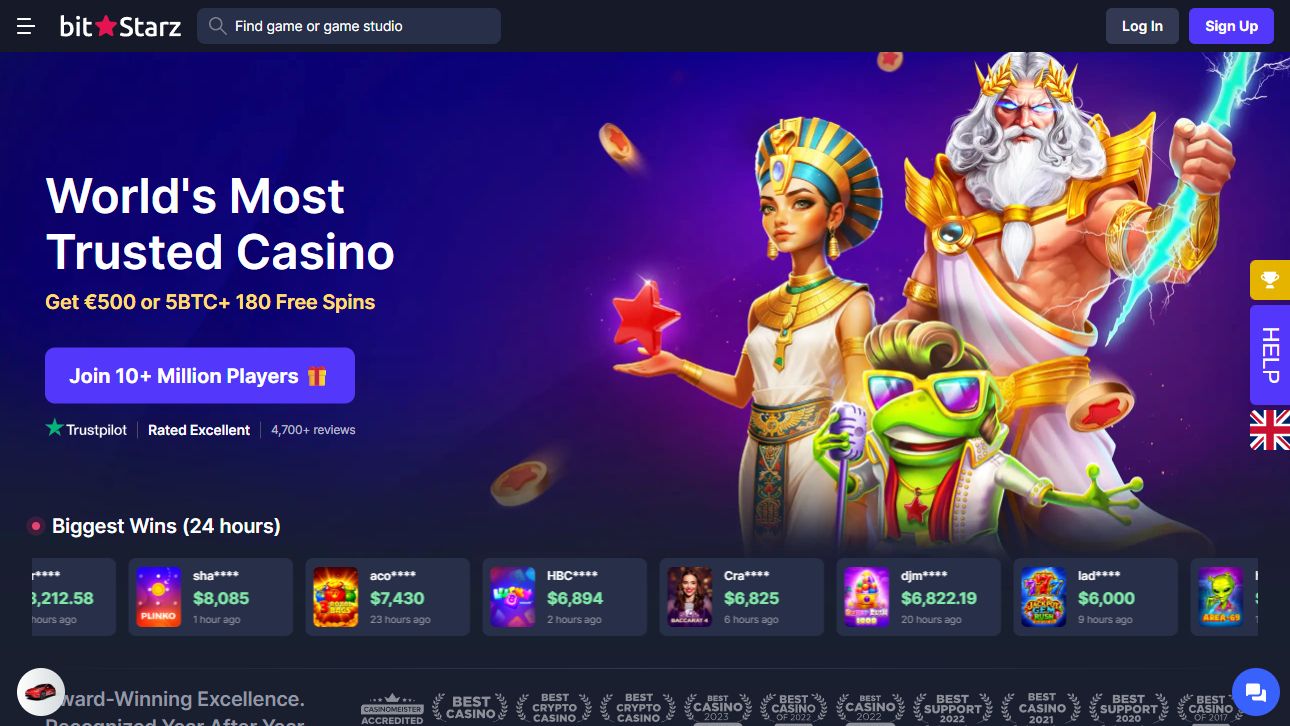 BitStarz desktop screenshot 1