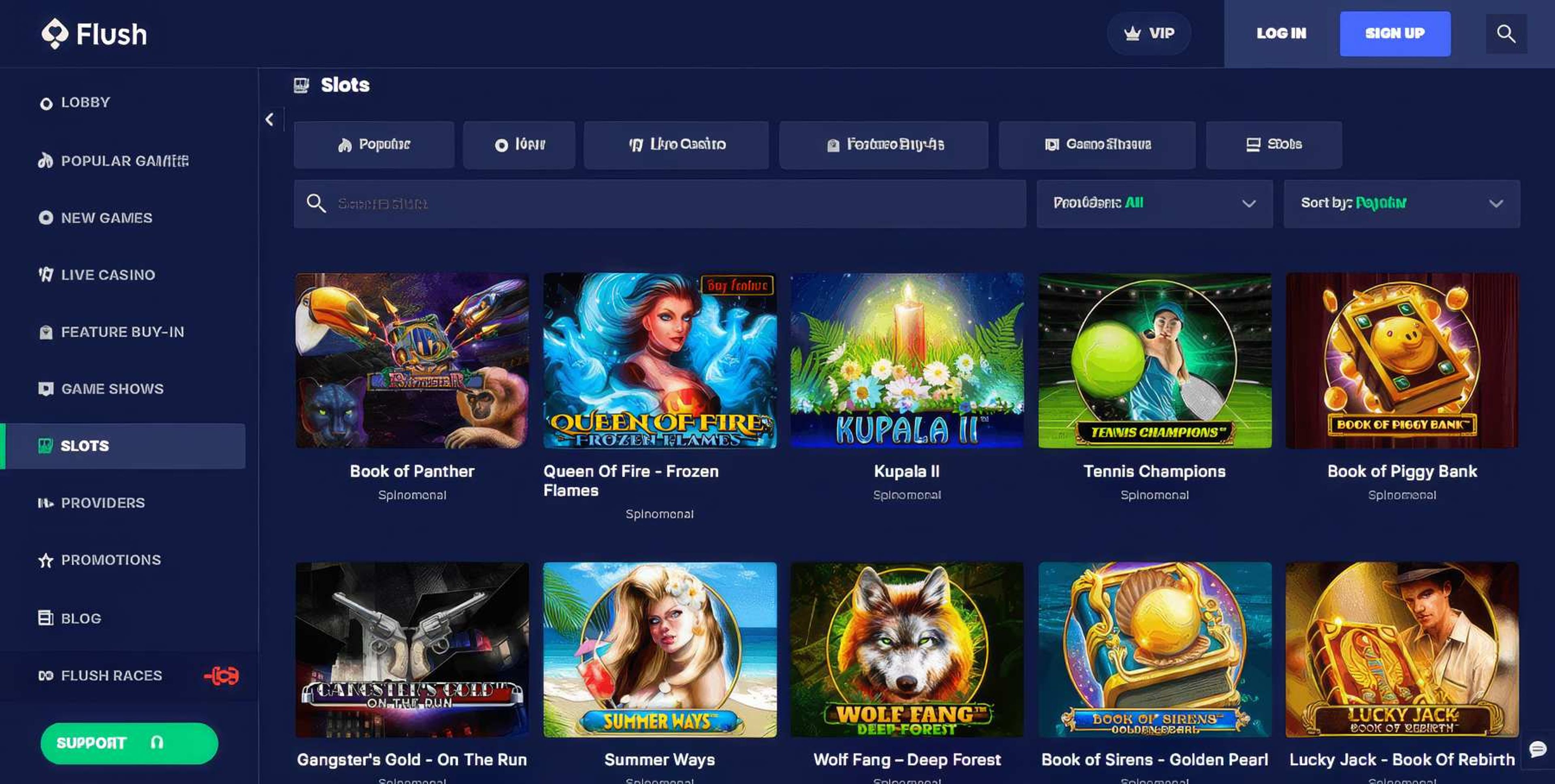 Flush Casino desktop screenshot 2