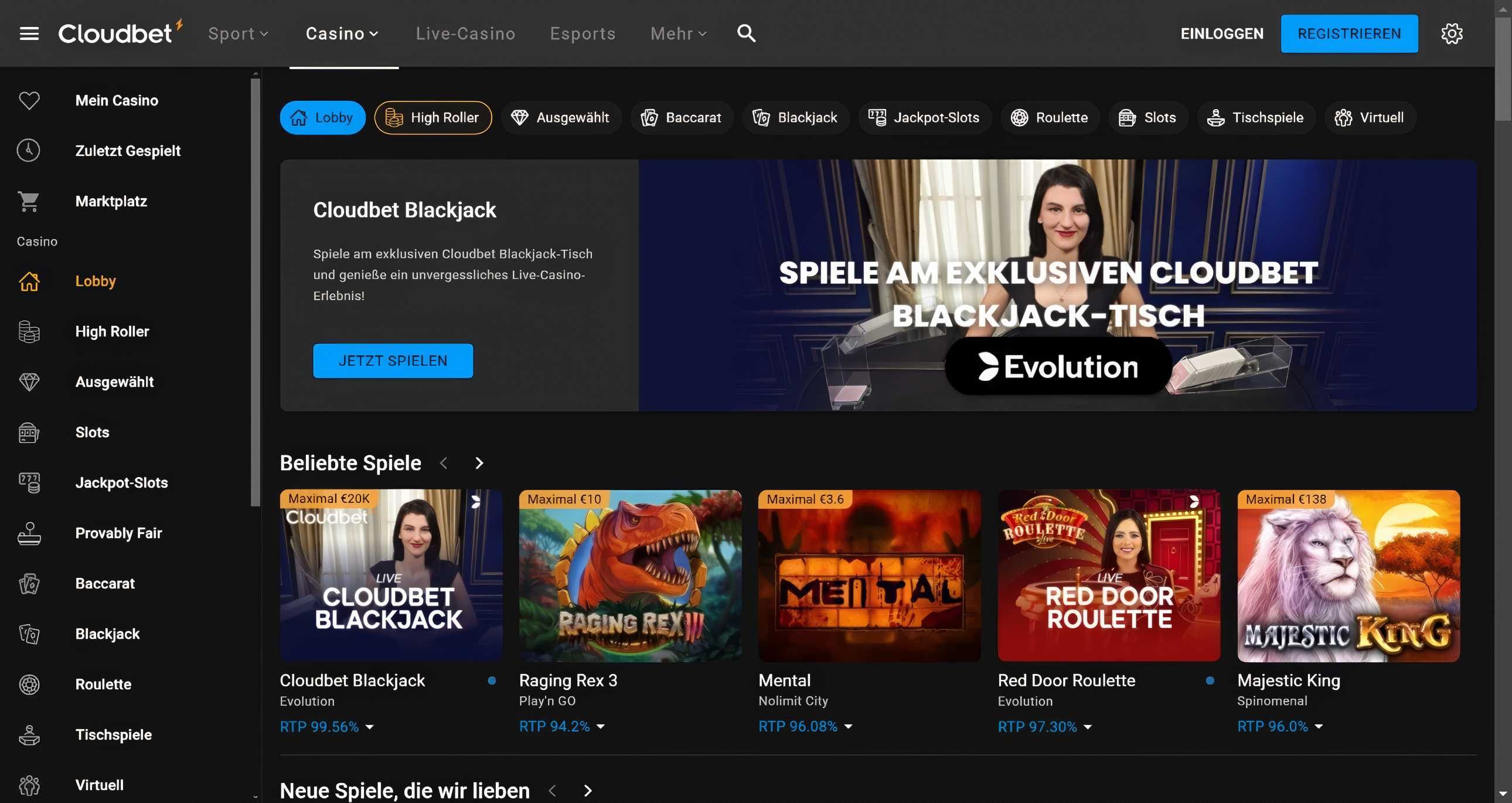 Cloudbet desktop screenshot 1