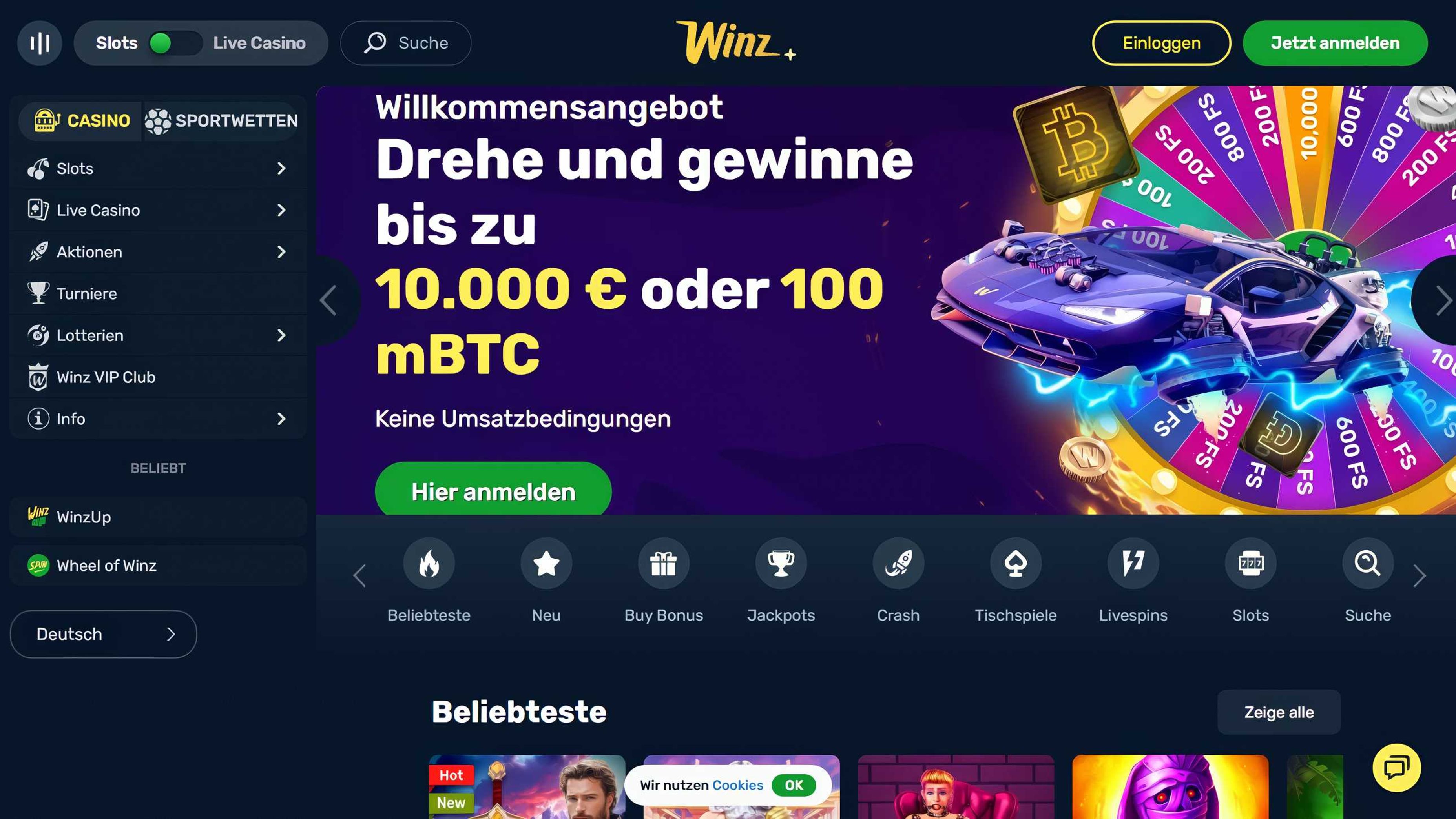 Winz.io desktop screenshot 1