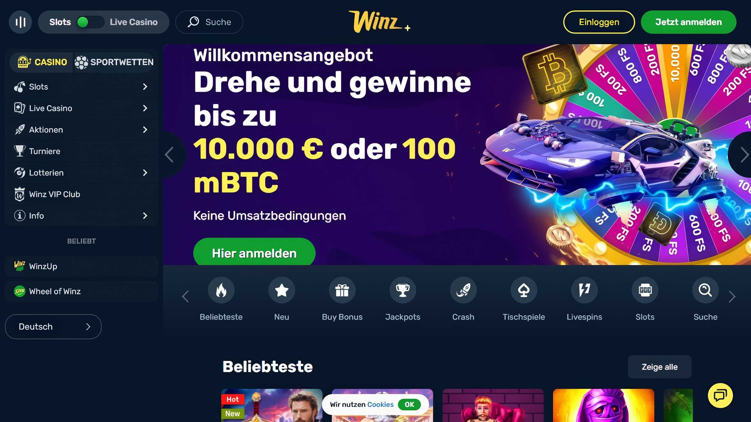 Winz.io desktop screenshot 1