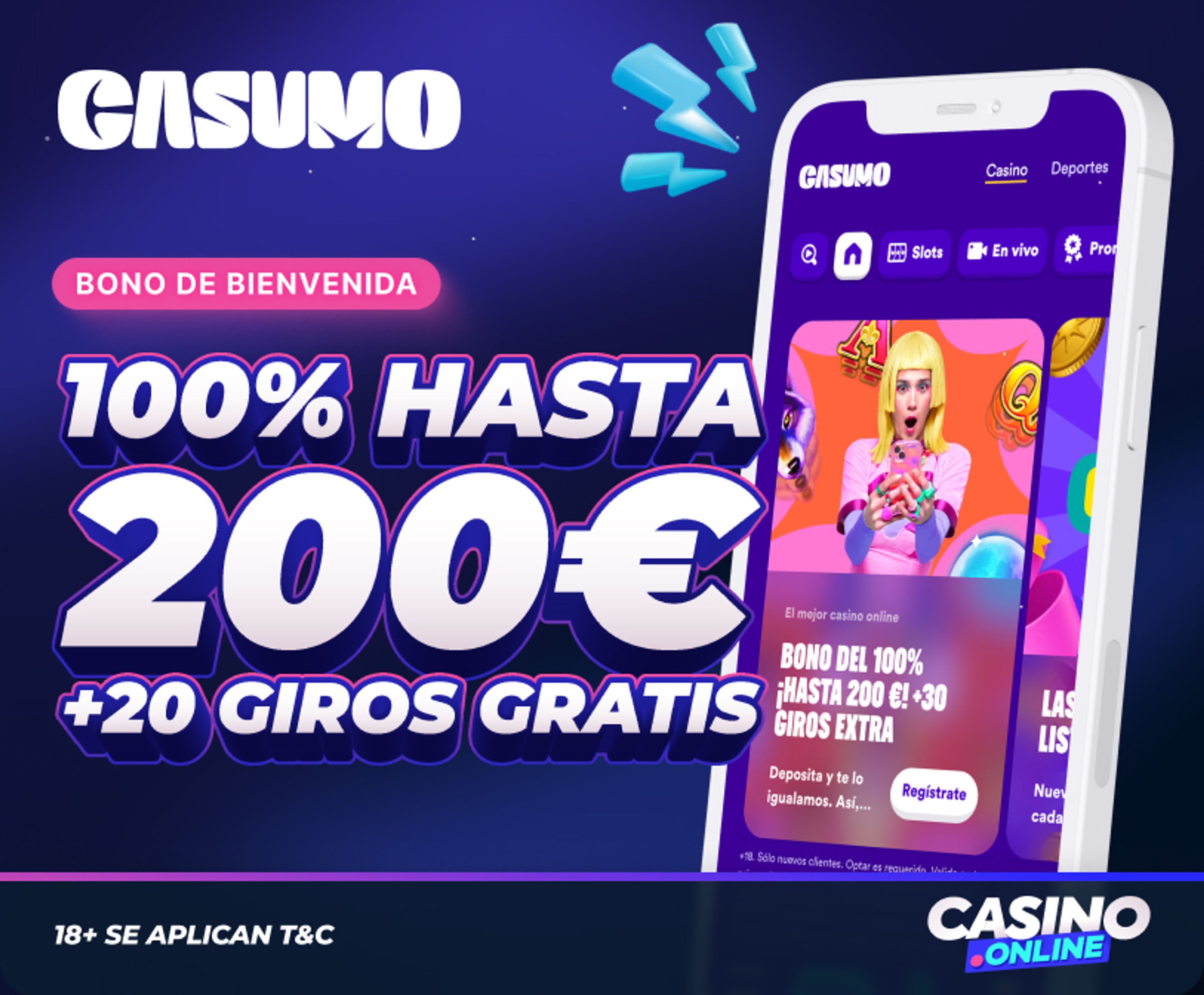Bono de bienvenida de Casumo en España.