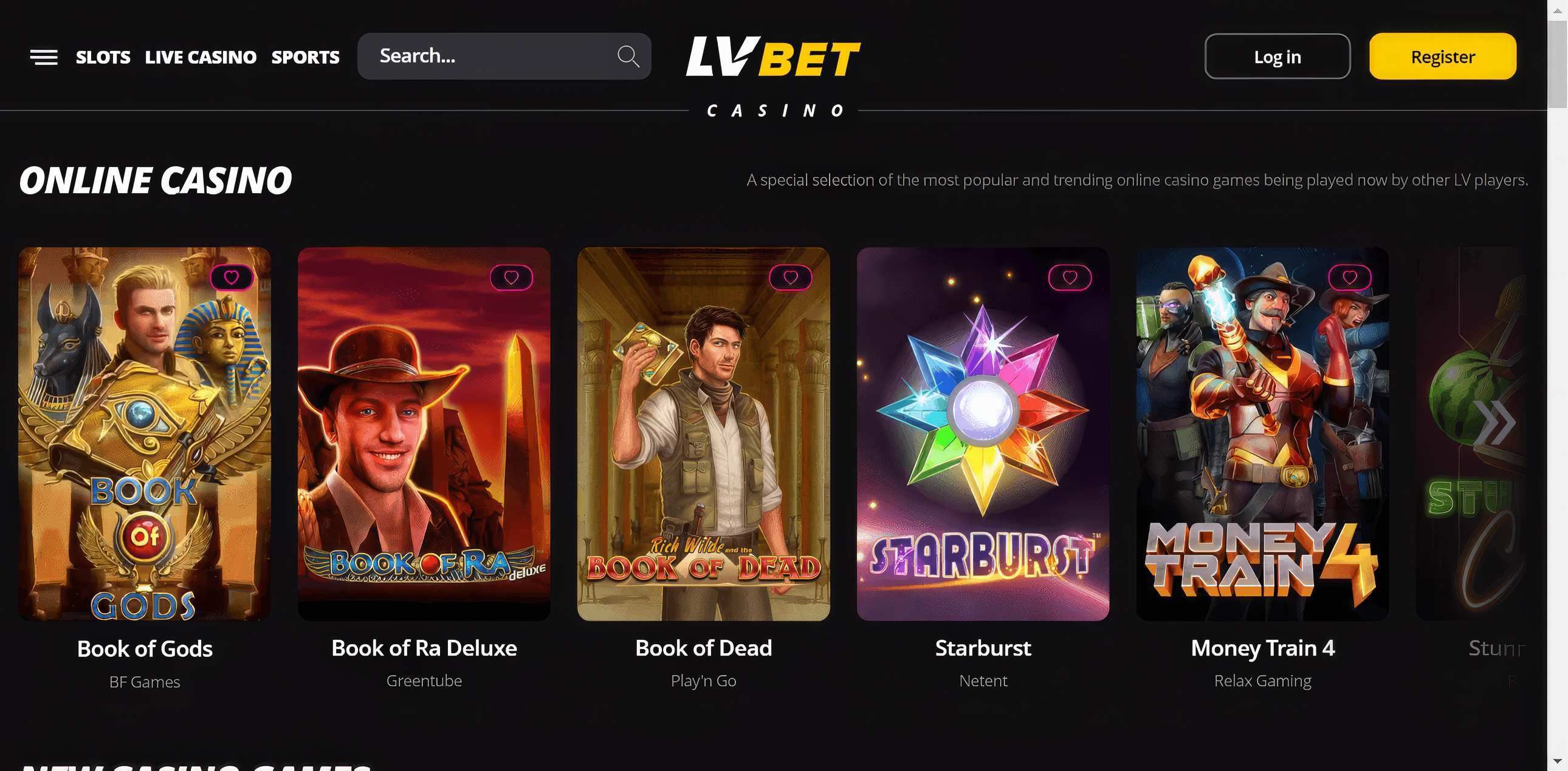 LVbet desktop screenshot 2