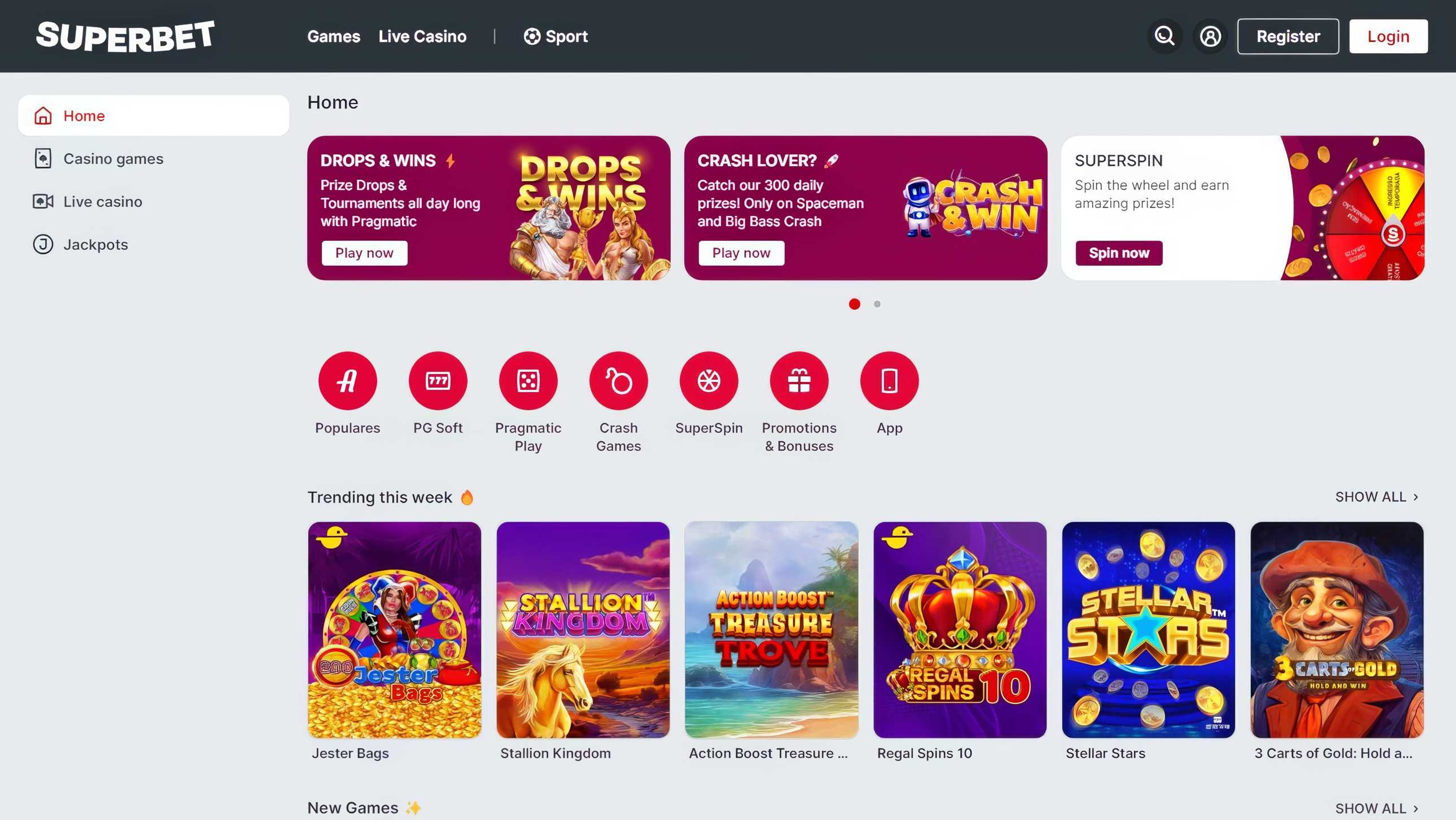 Superbet desktop screenshot 1