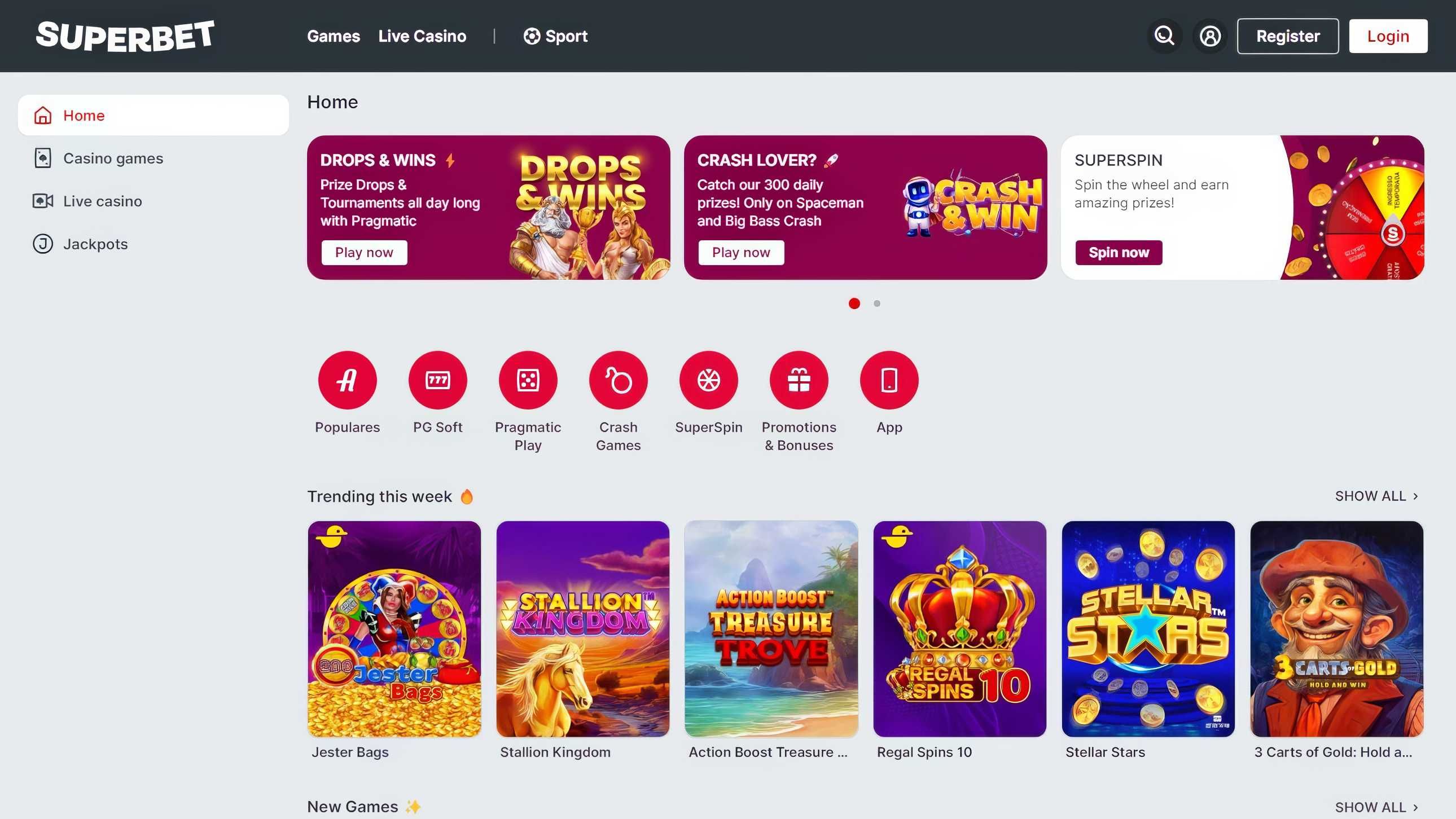Superbet desktop screenshot 1