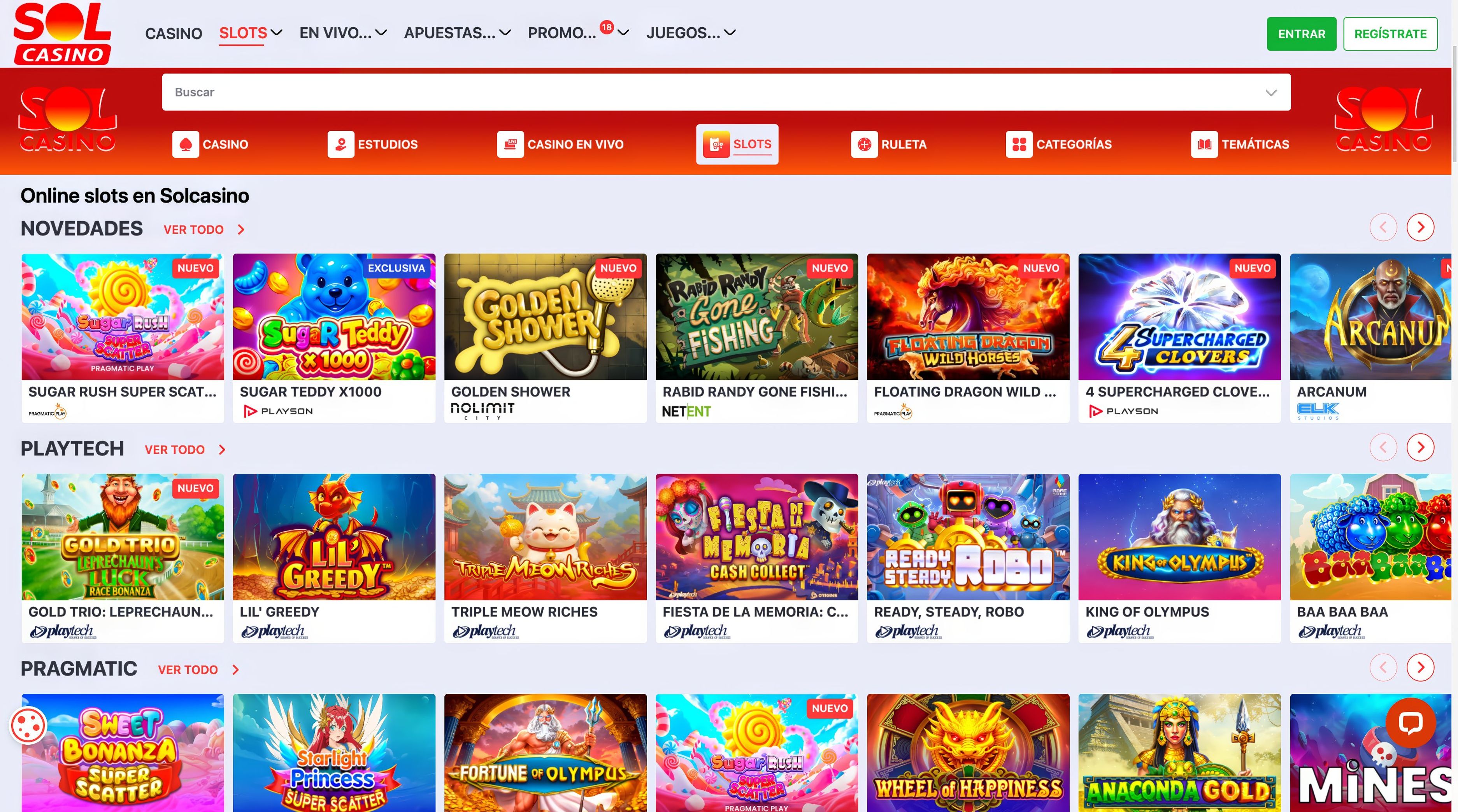 Solcasino.es desktop screenshot 2