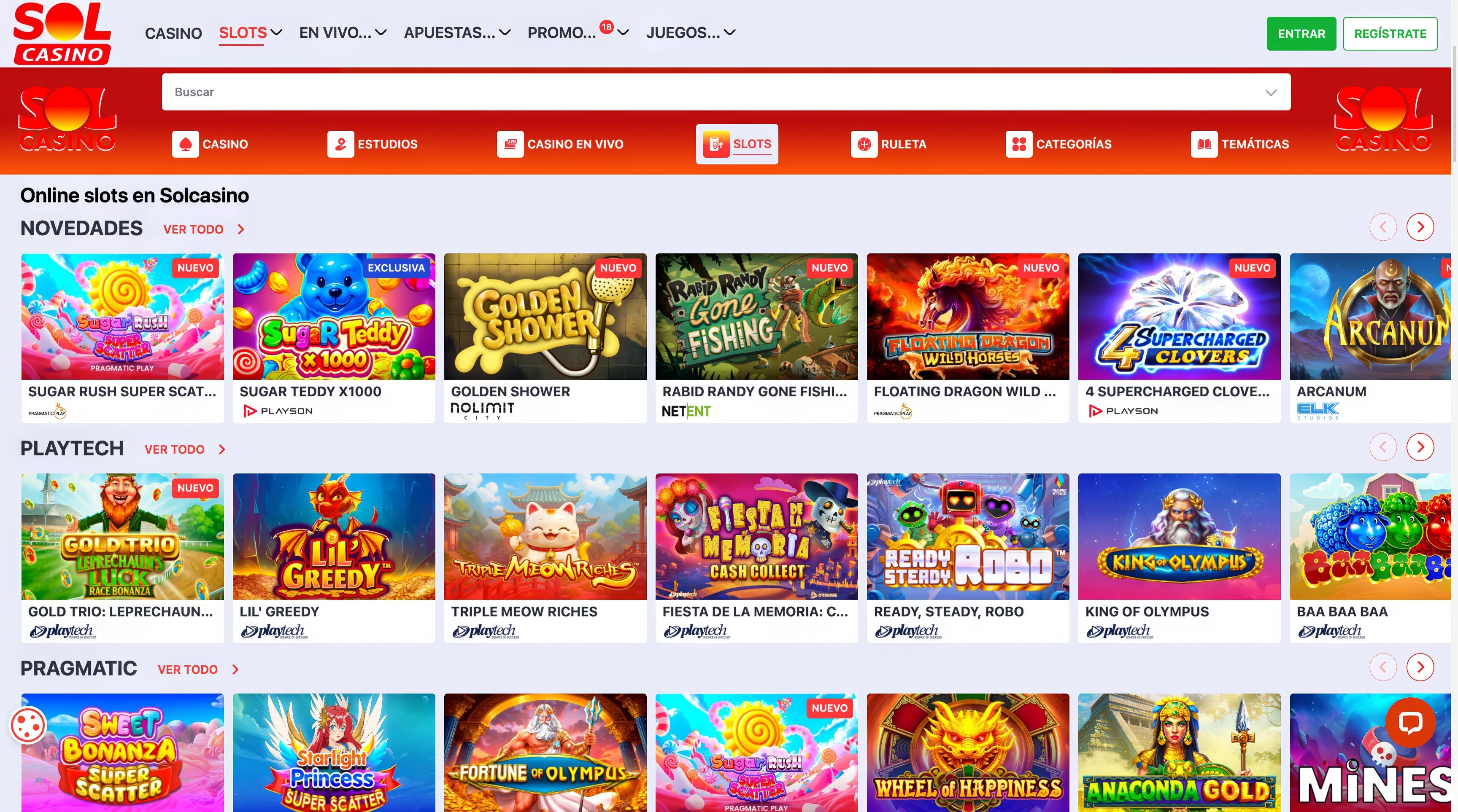 Solcasino.es desktop screenshot 2