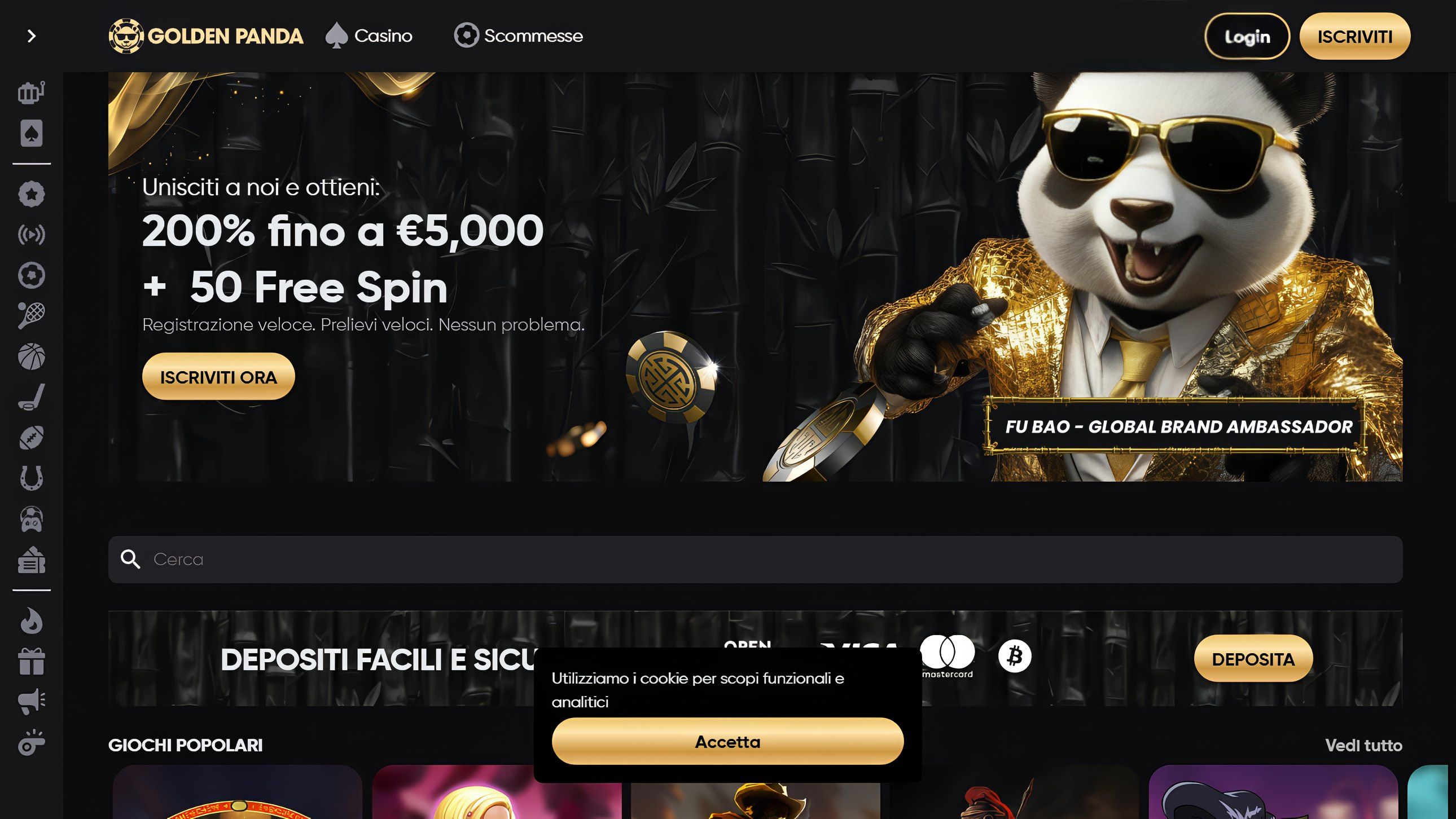 Golden Panda Casino desktop screenshot 1