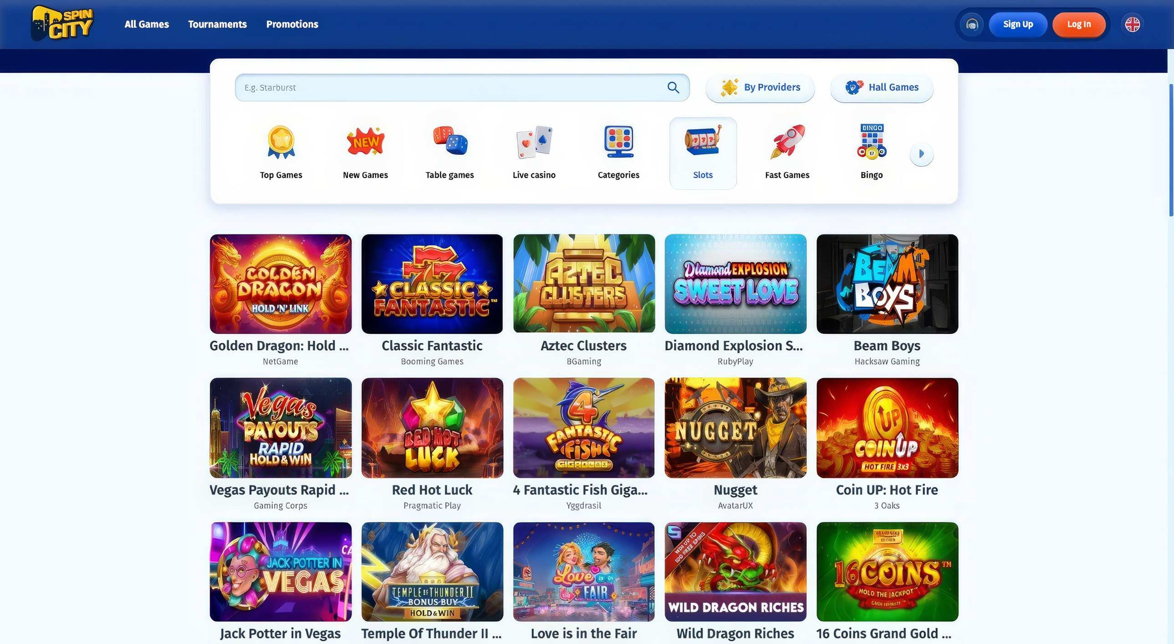 SpinCity Casino desktop screenshot 2