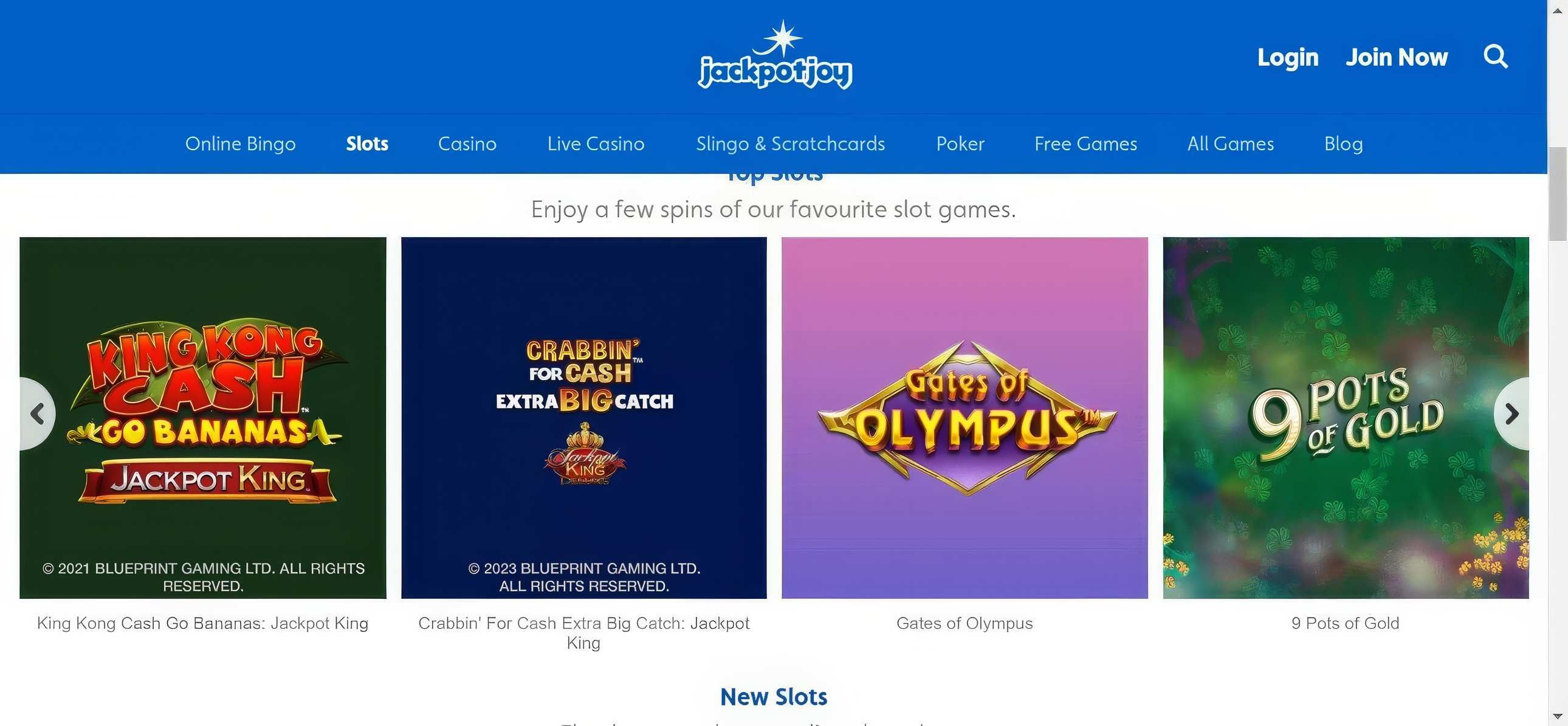 Jackpotjoy desktop screenshot 2