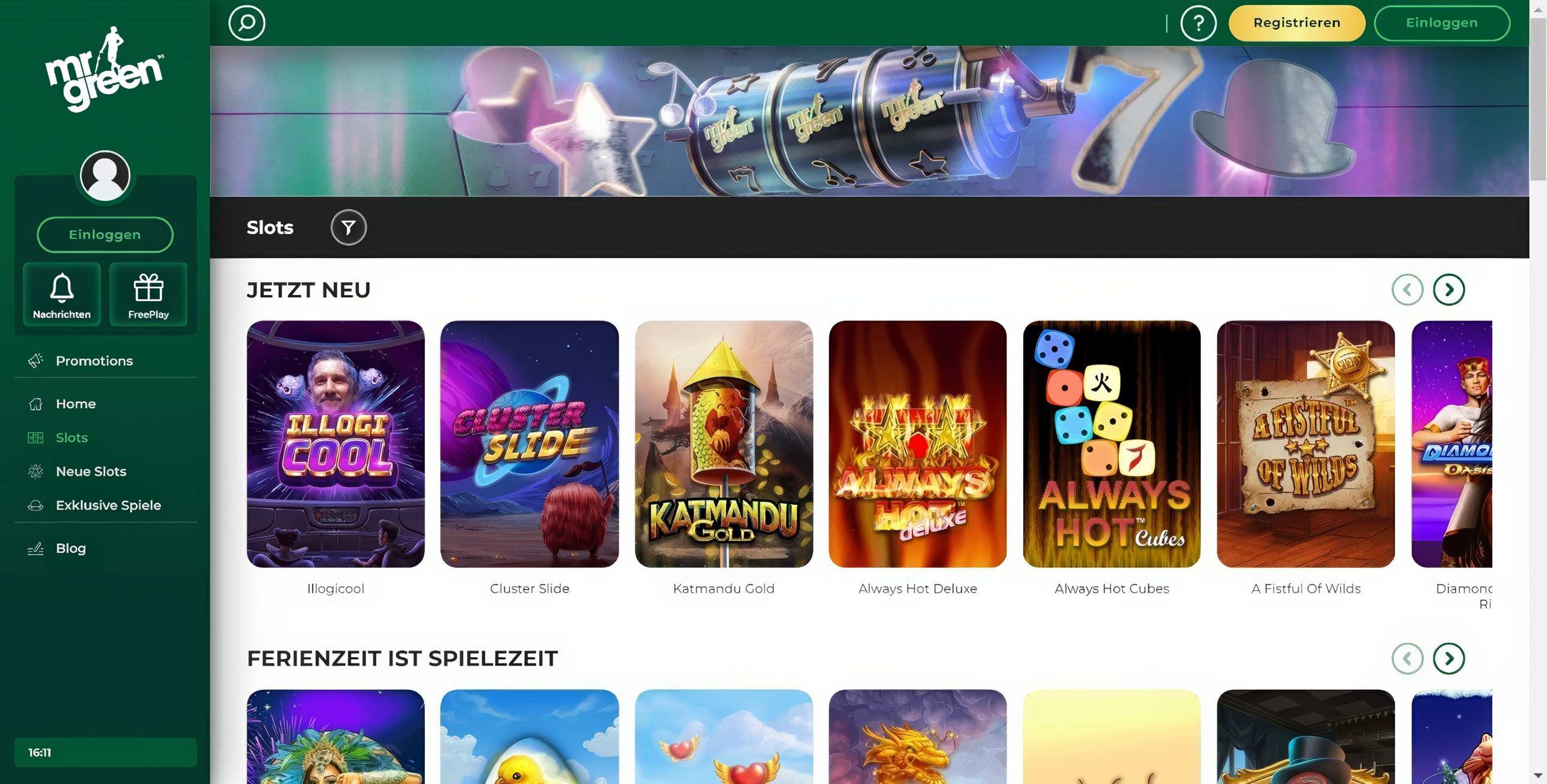 Mr Green desktop screenshot 2