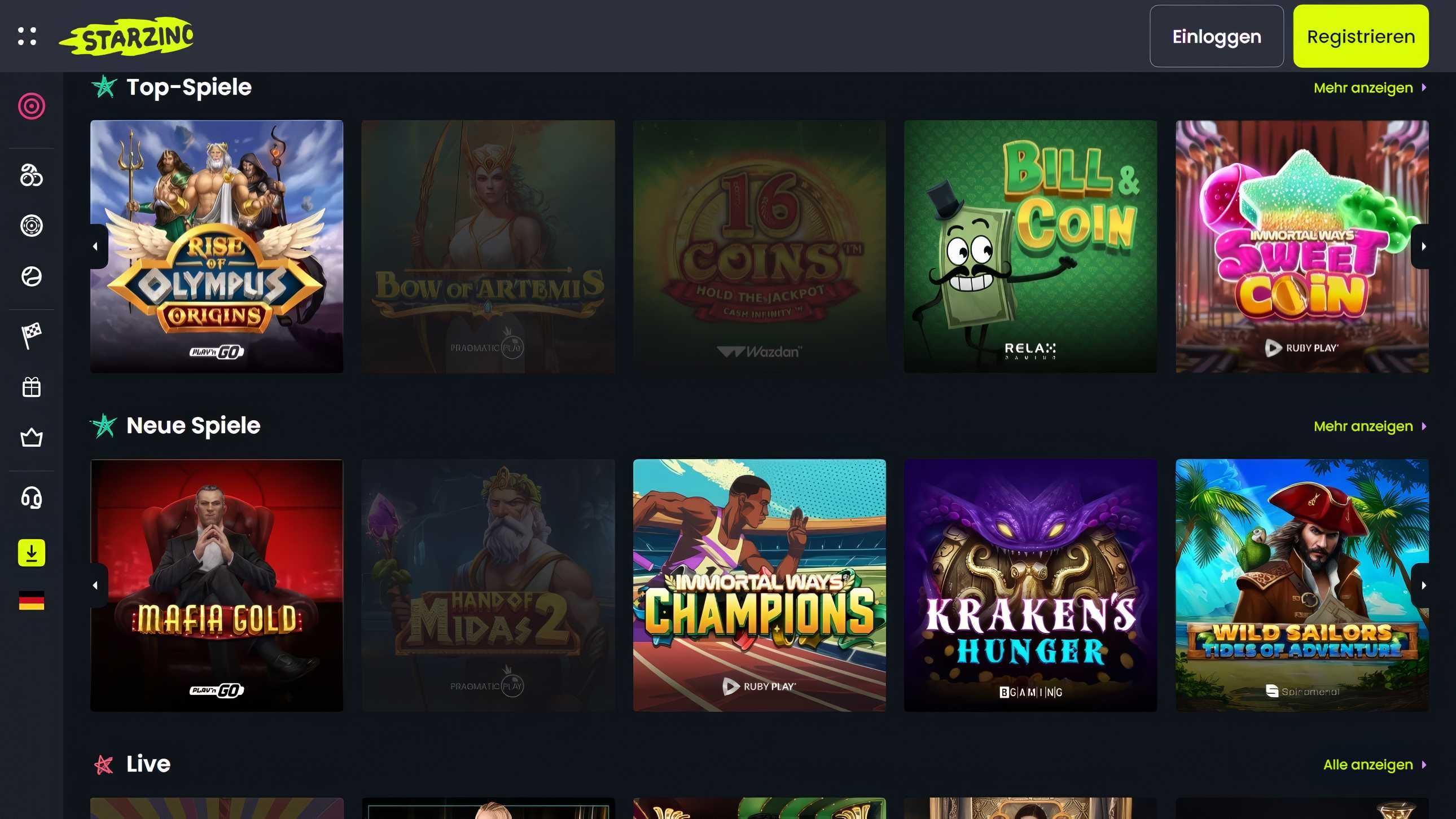 Starzino desktop screenshot 2