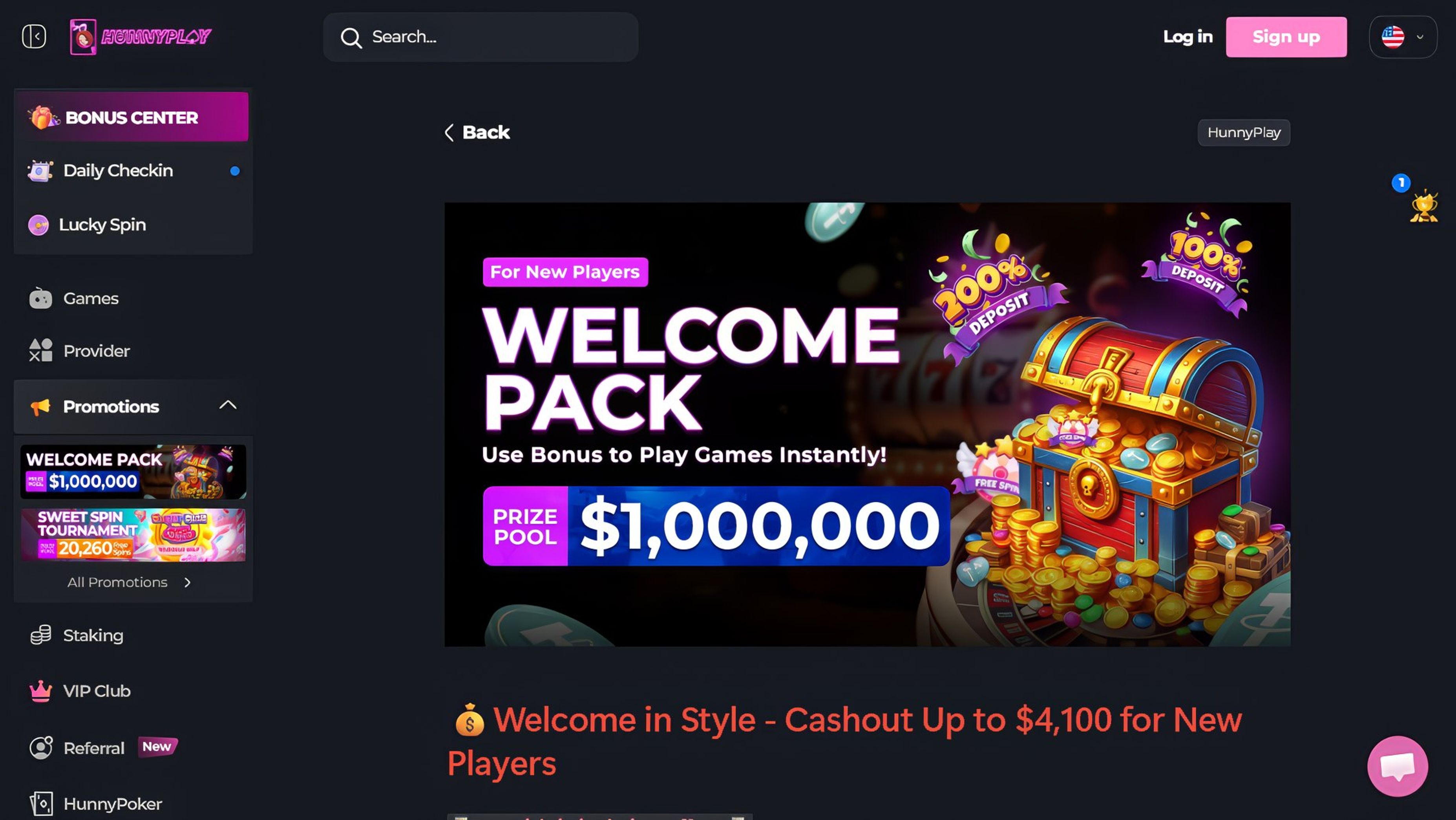 HunnyPlay.io desktop screenshot 1