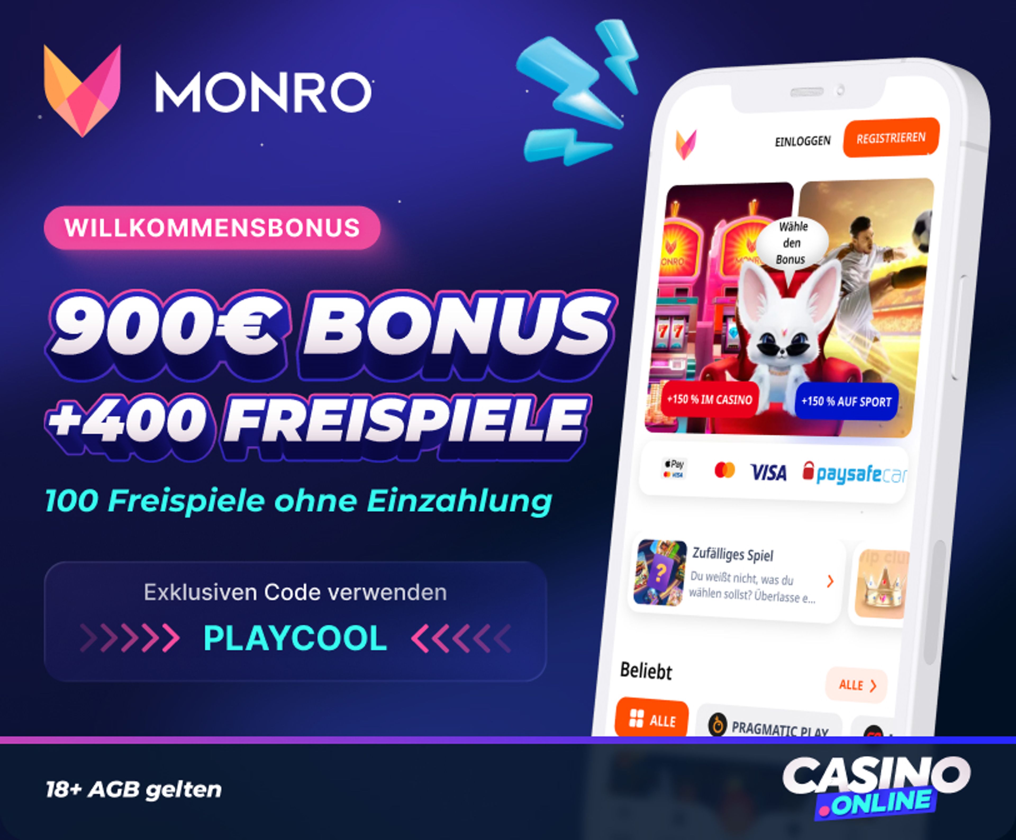 Monro Casino Willkommensbonus