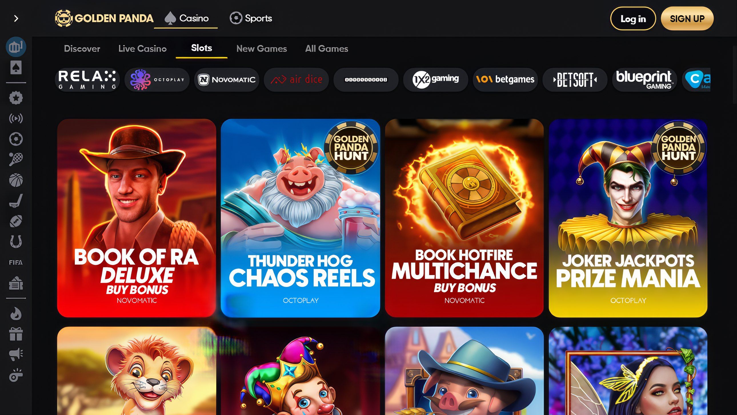 Golden Panda Casino desktop screenshot 2