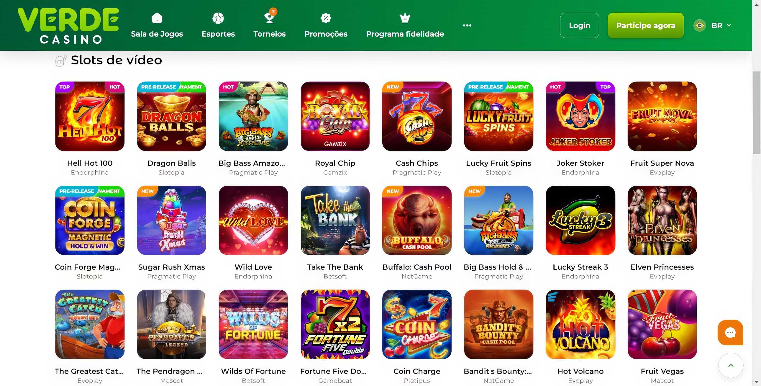 Verde Casino desktop slots