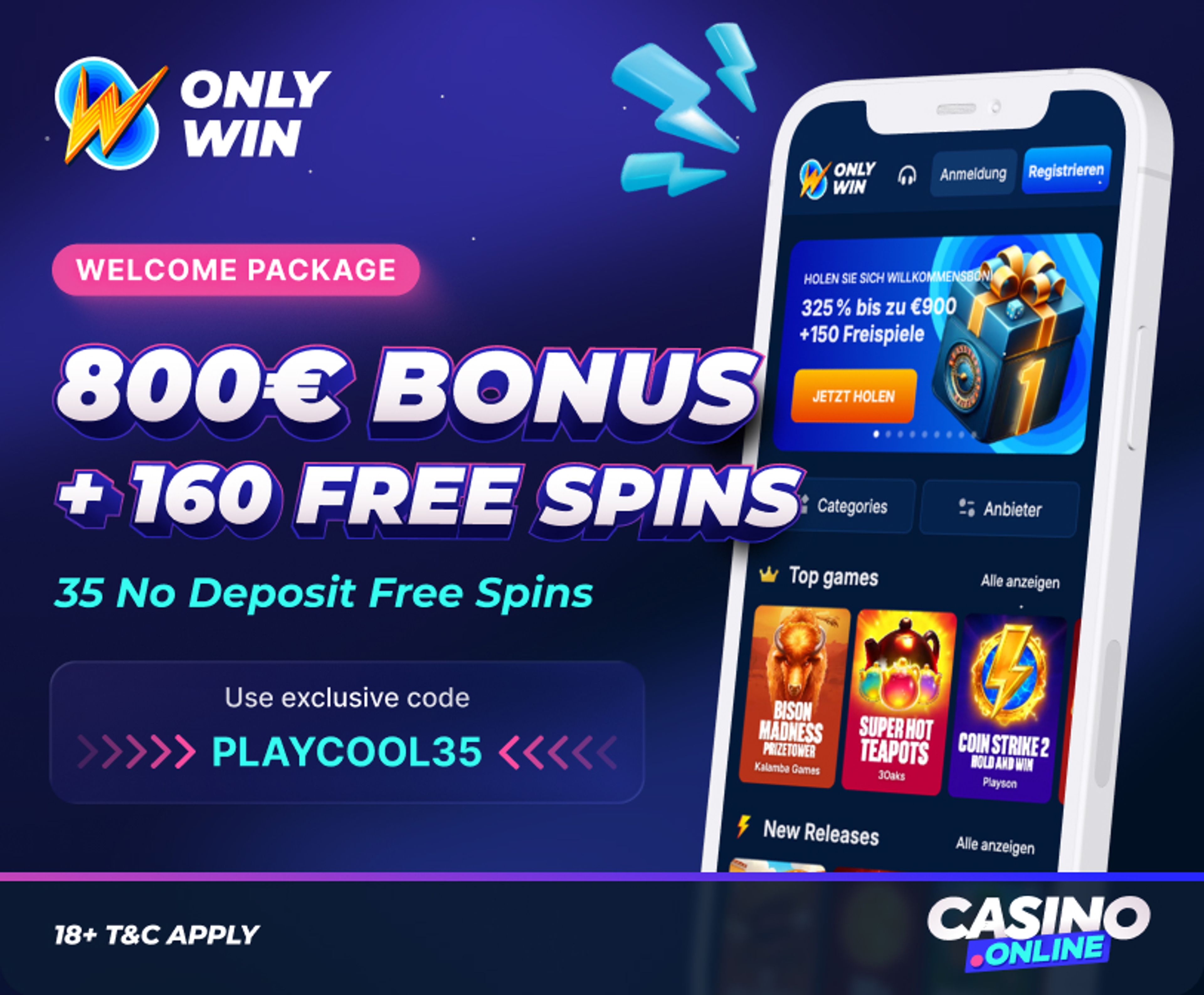 onlywin casino welcome offer