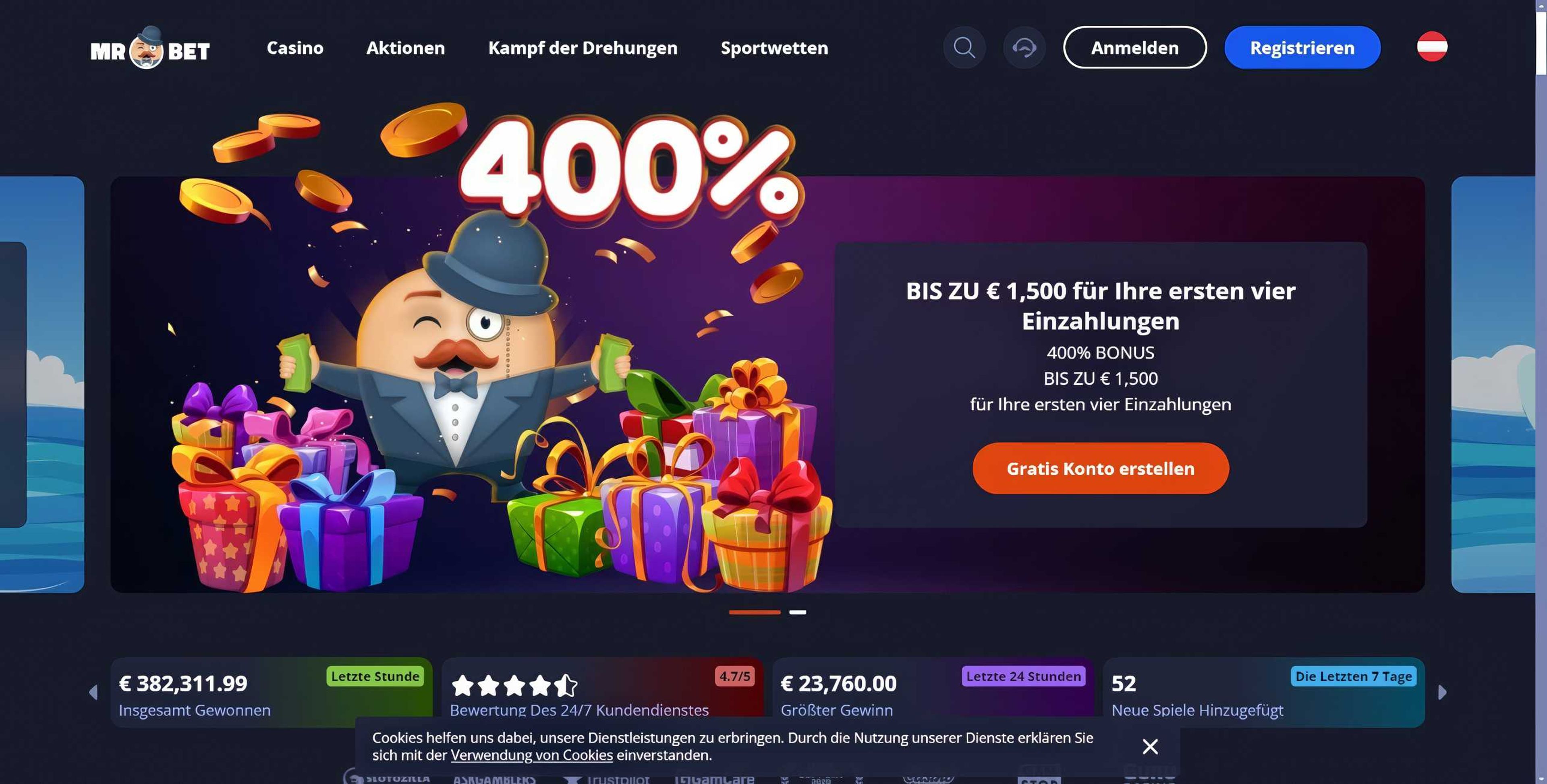 MrBet Casino desktop screenshot 1