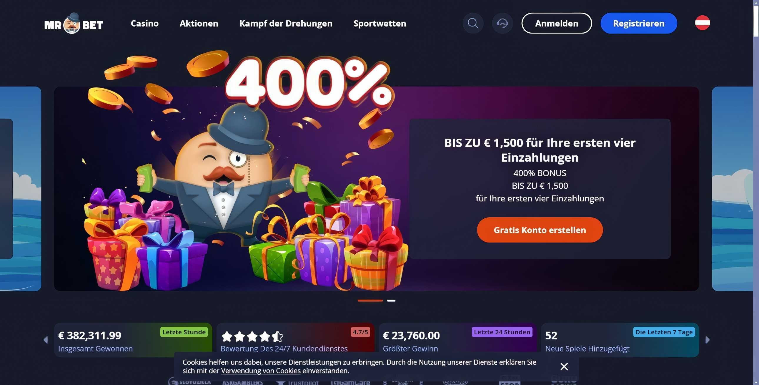 MrBet Casino desktop screenshot 1