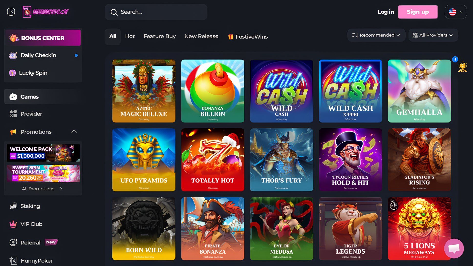 HunnyPlay.io desktop screenshot 2