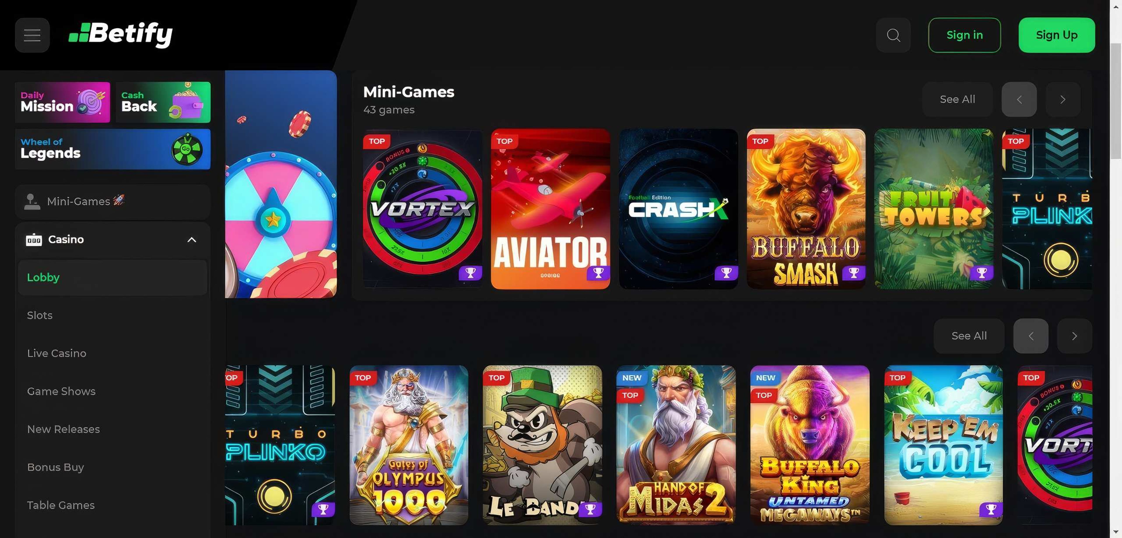 Betify desktop screenshot 2