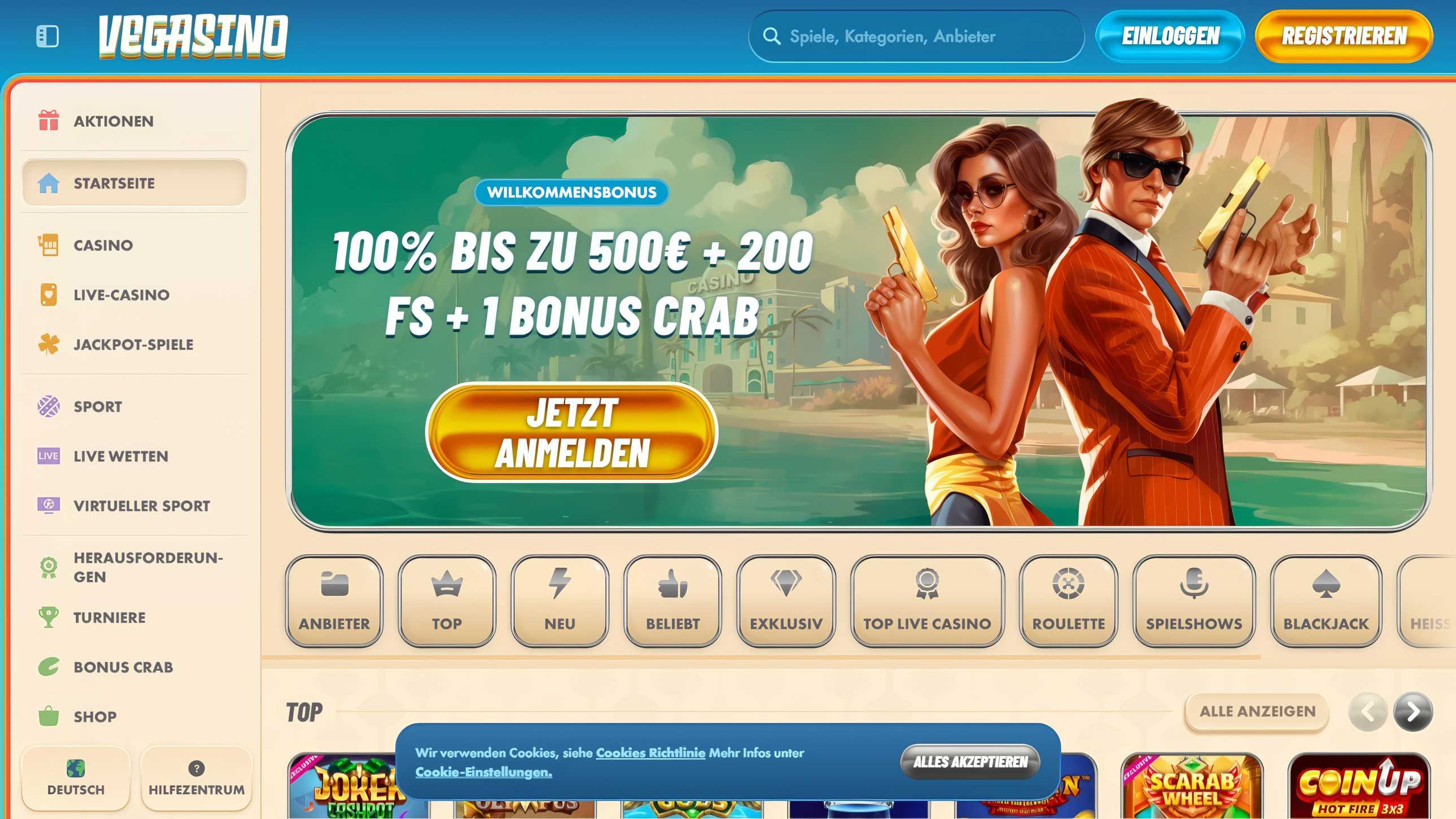 Vegasino desktop screenshot 1