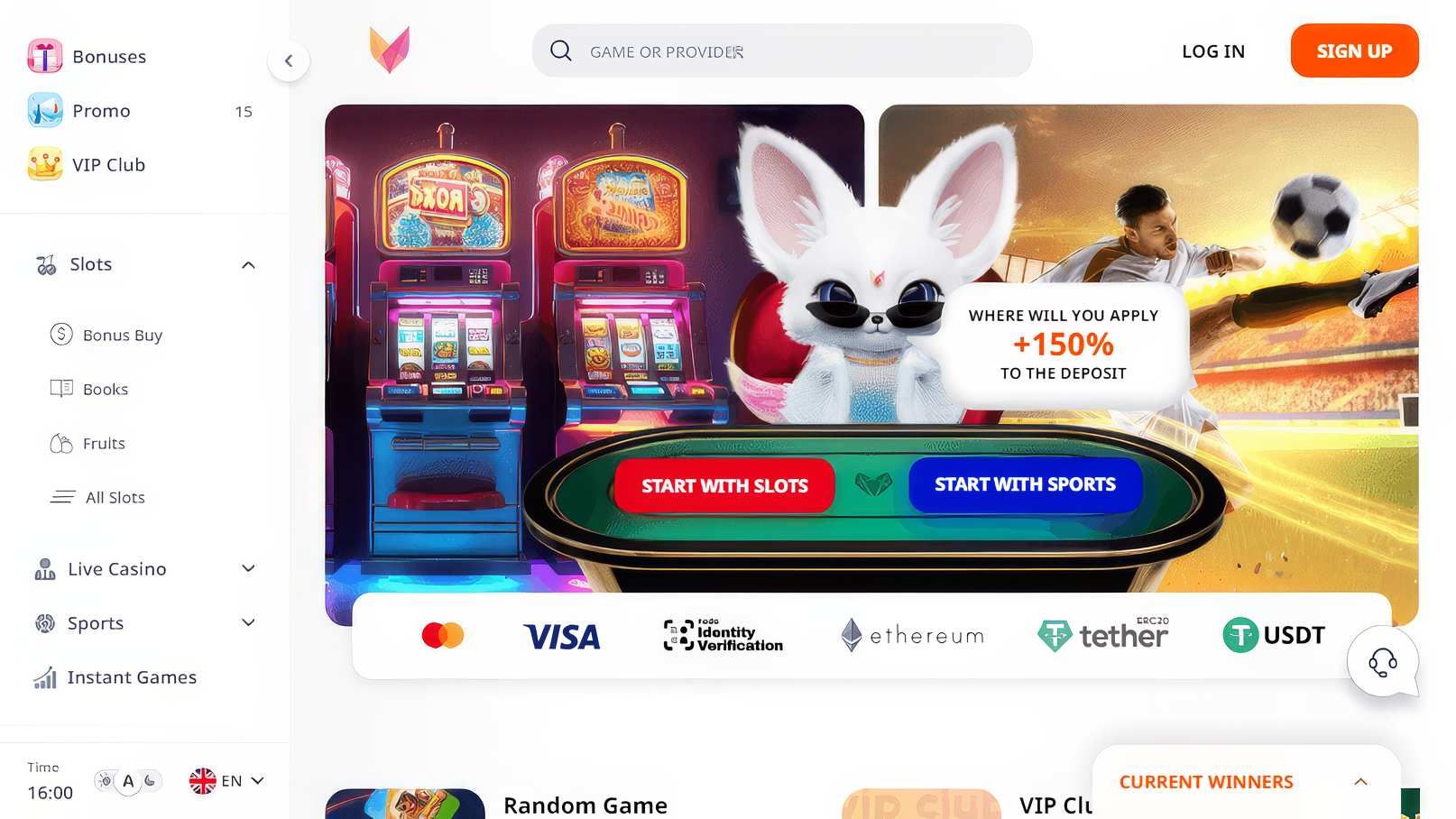 Monro Casino desktop screenshot 1