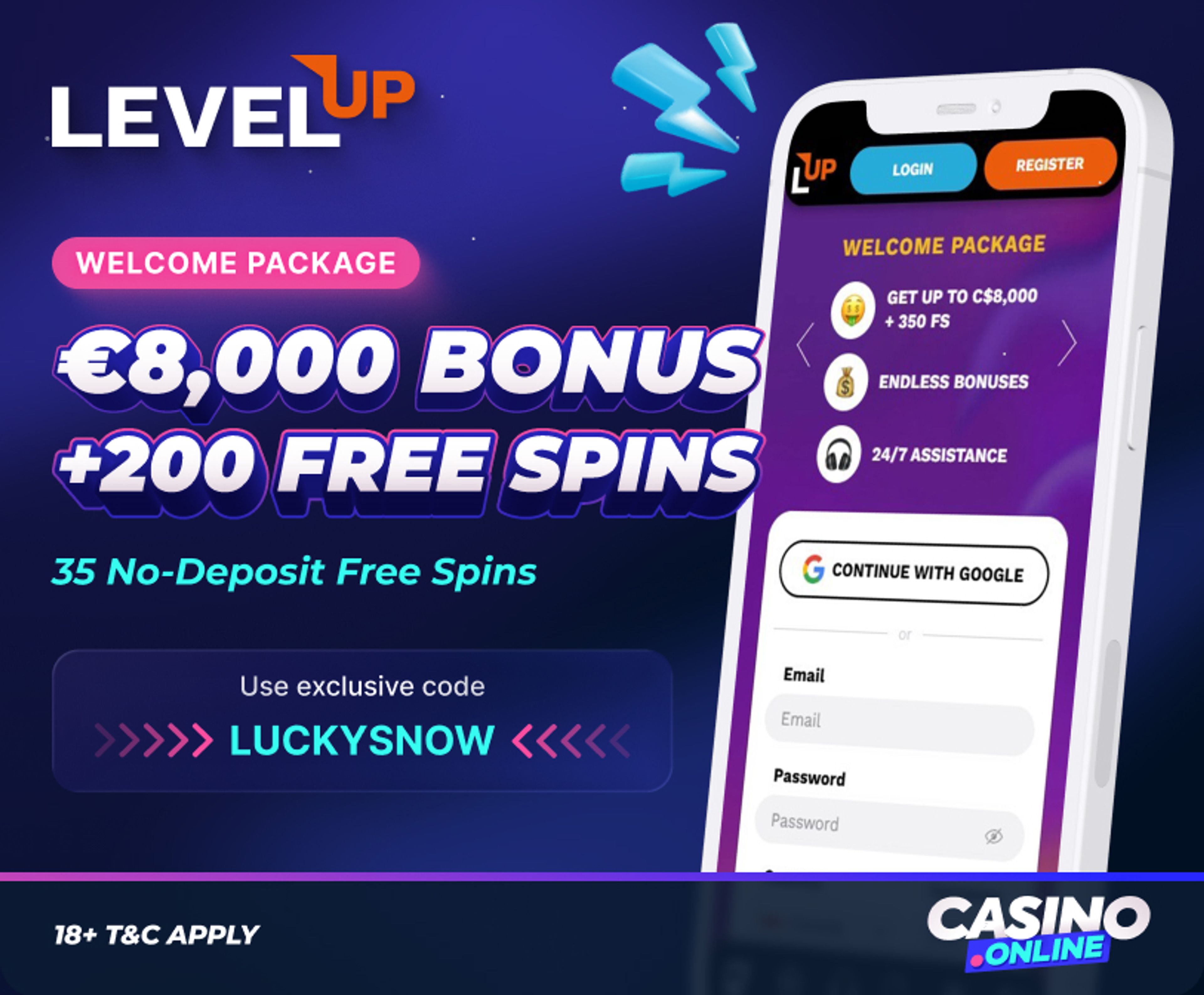 LevelUp Casino Welcome Bonus