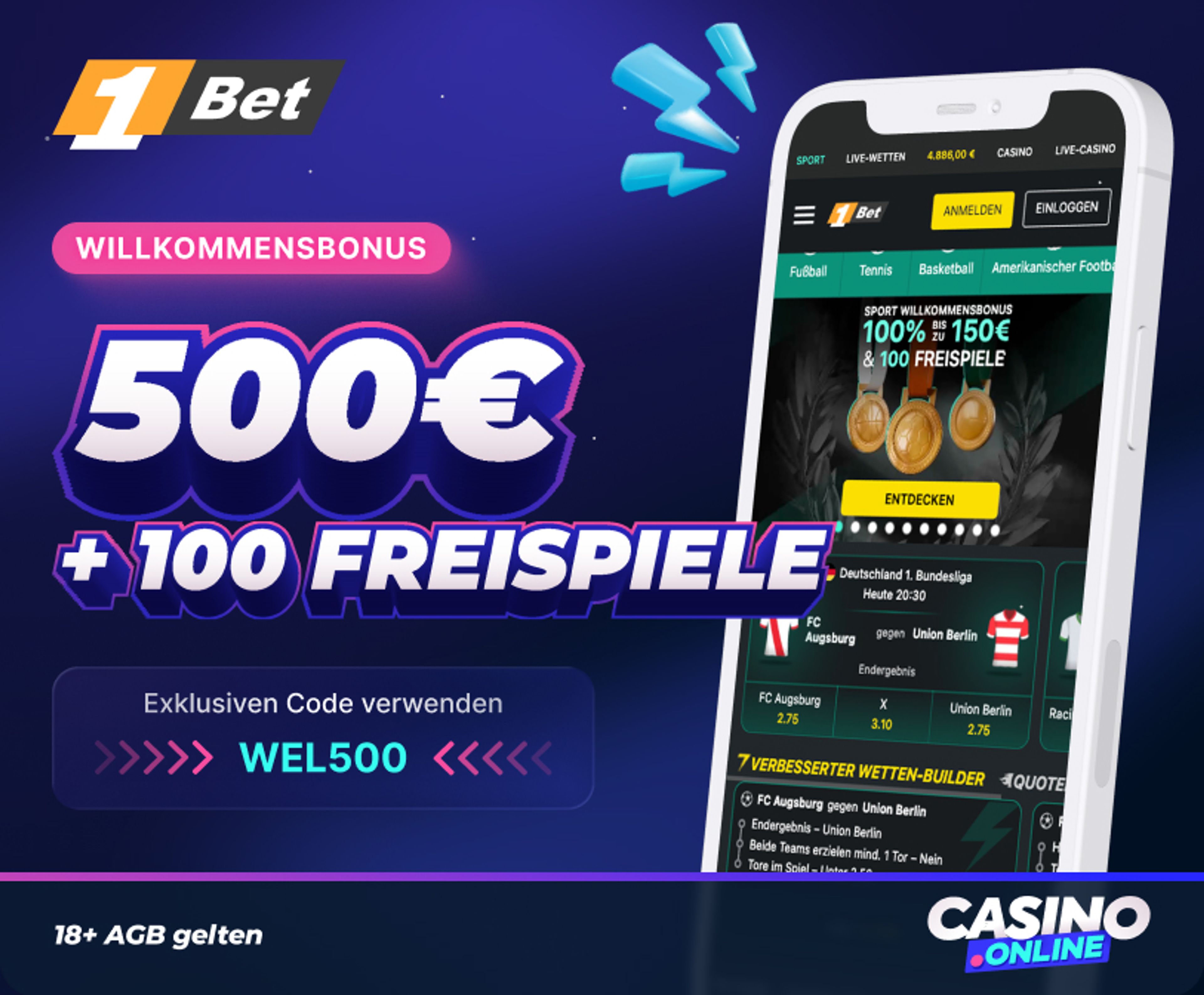 1Bet Casino Willkommenspaket