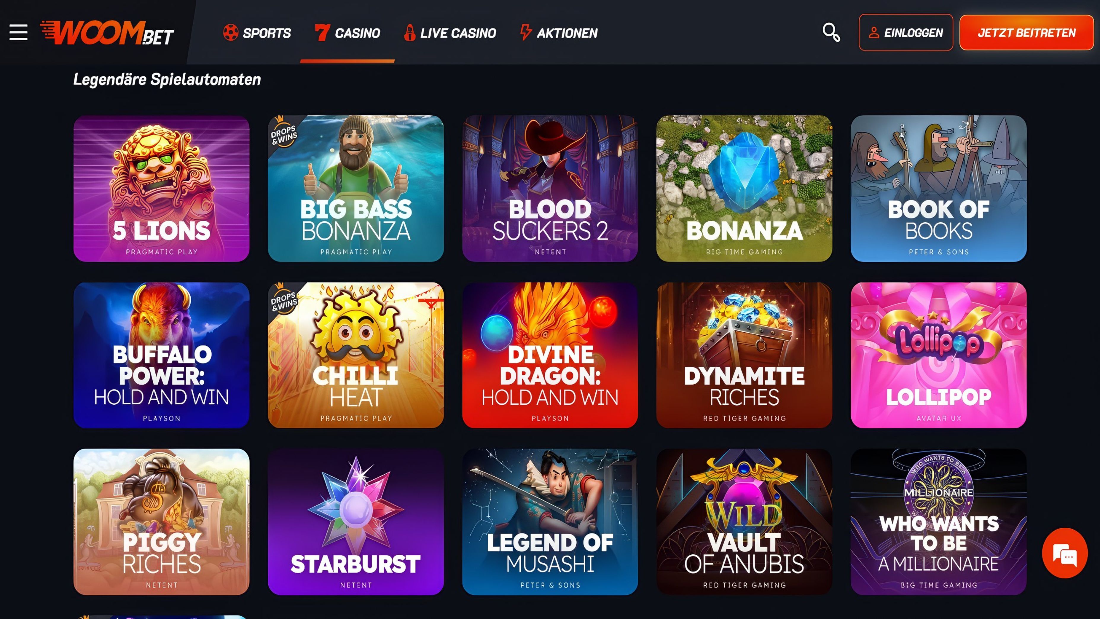 Woombet desktop screenshot 2