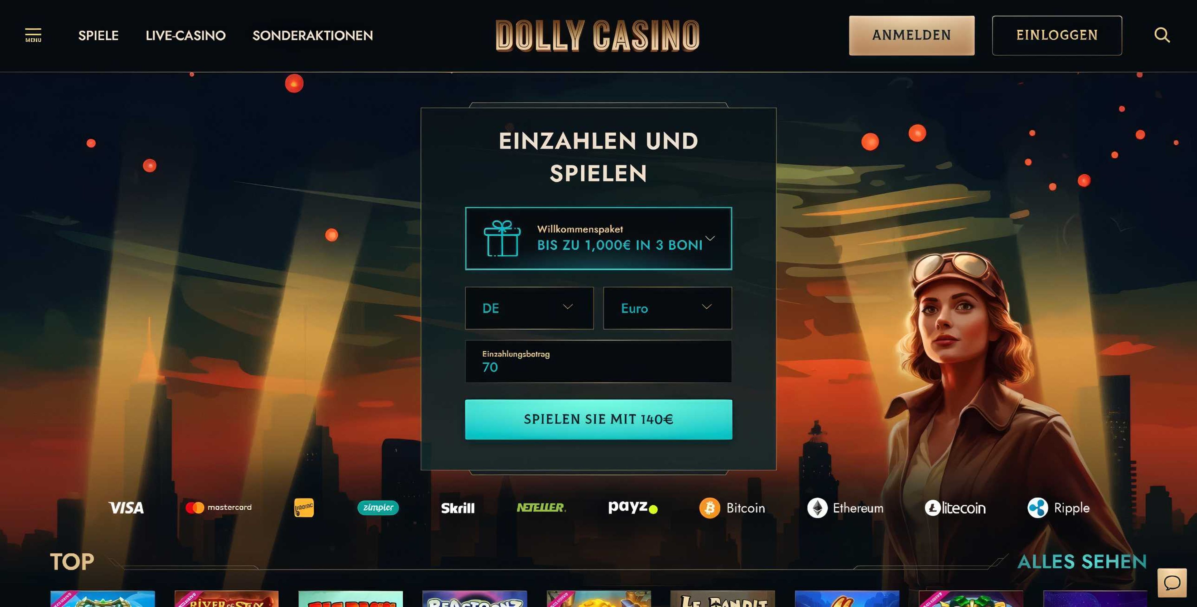 Dolly Casino desktop screenshot 1